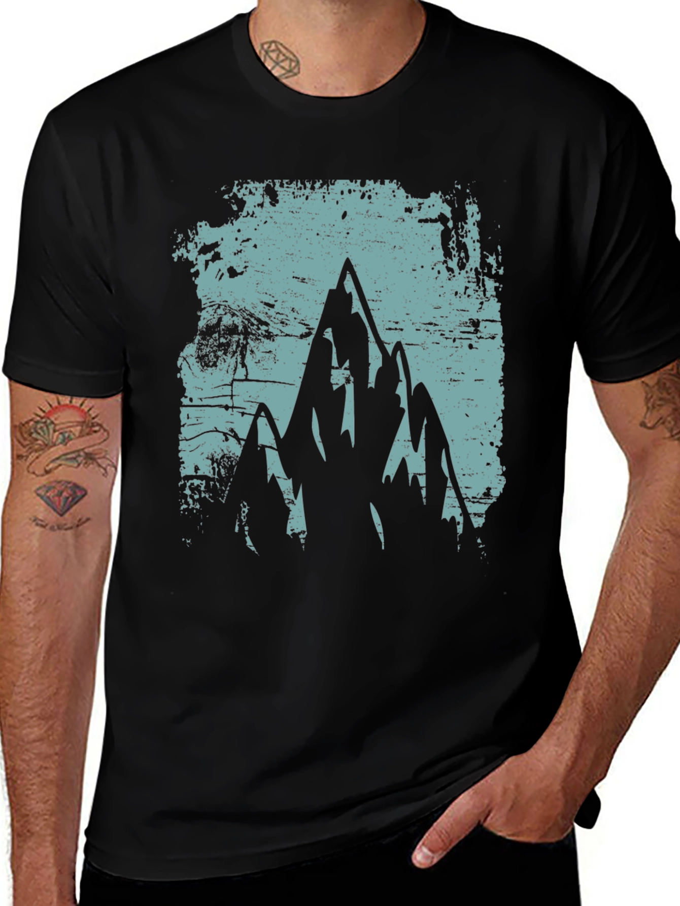 Variant 17 of Mountain Graphic Black T-Shirt