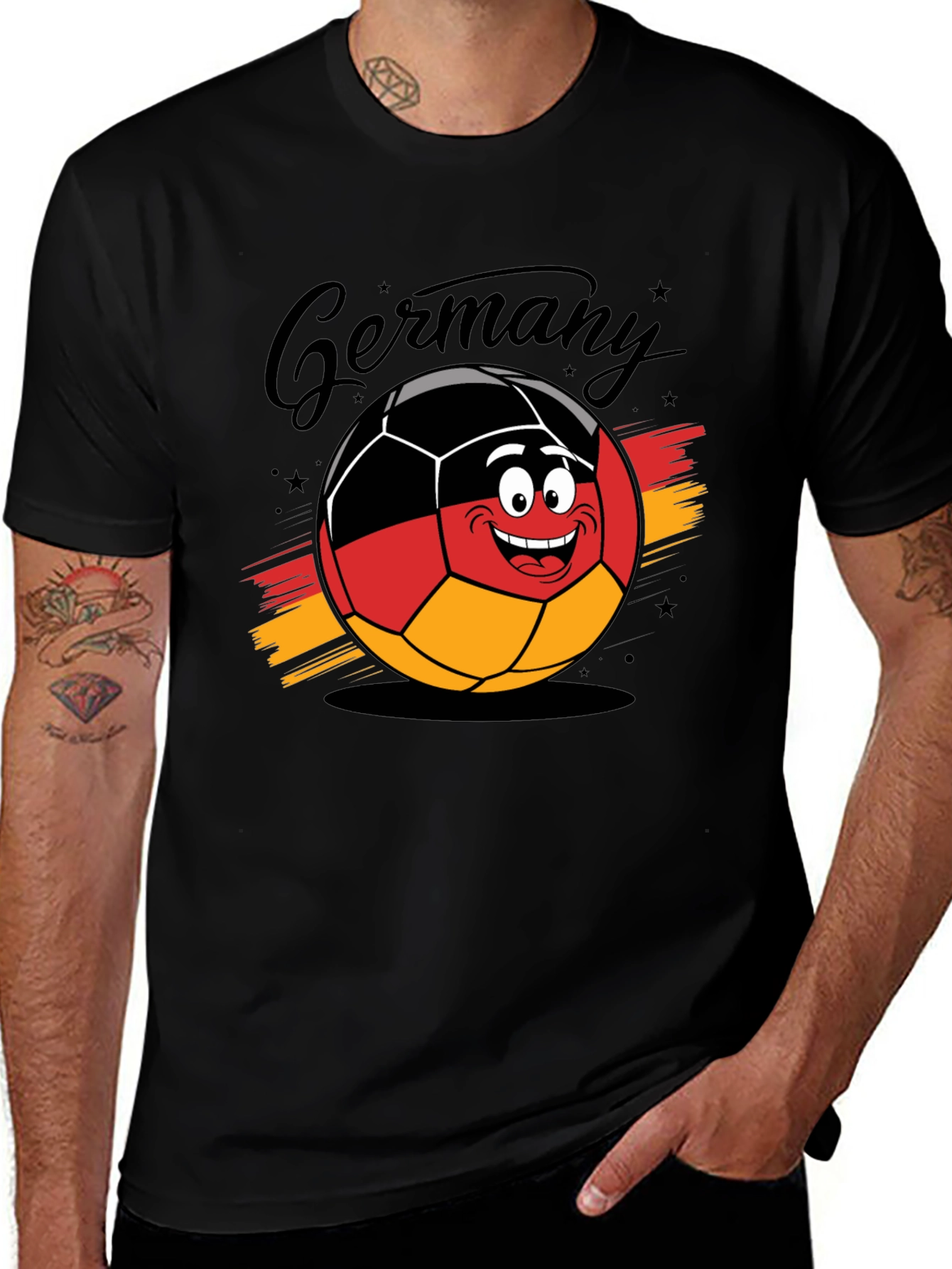 Germany Soccer Ball T-Shirt - Black