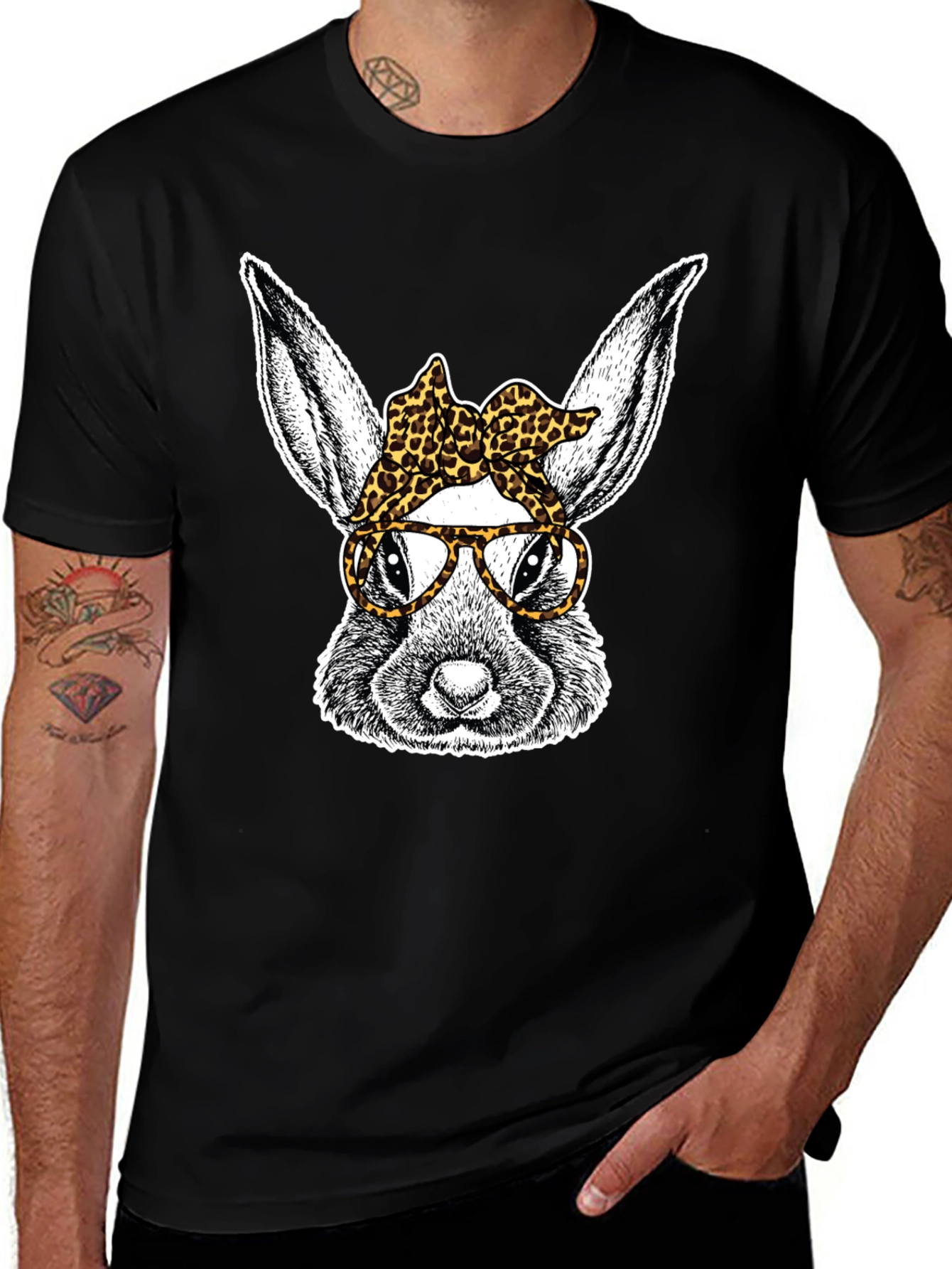 Variant 25 of Bunny with Leopard Bandana T-Shirt