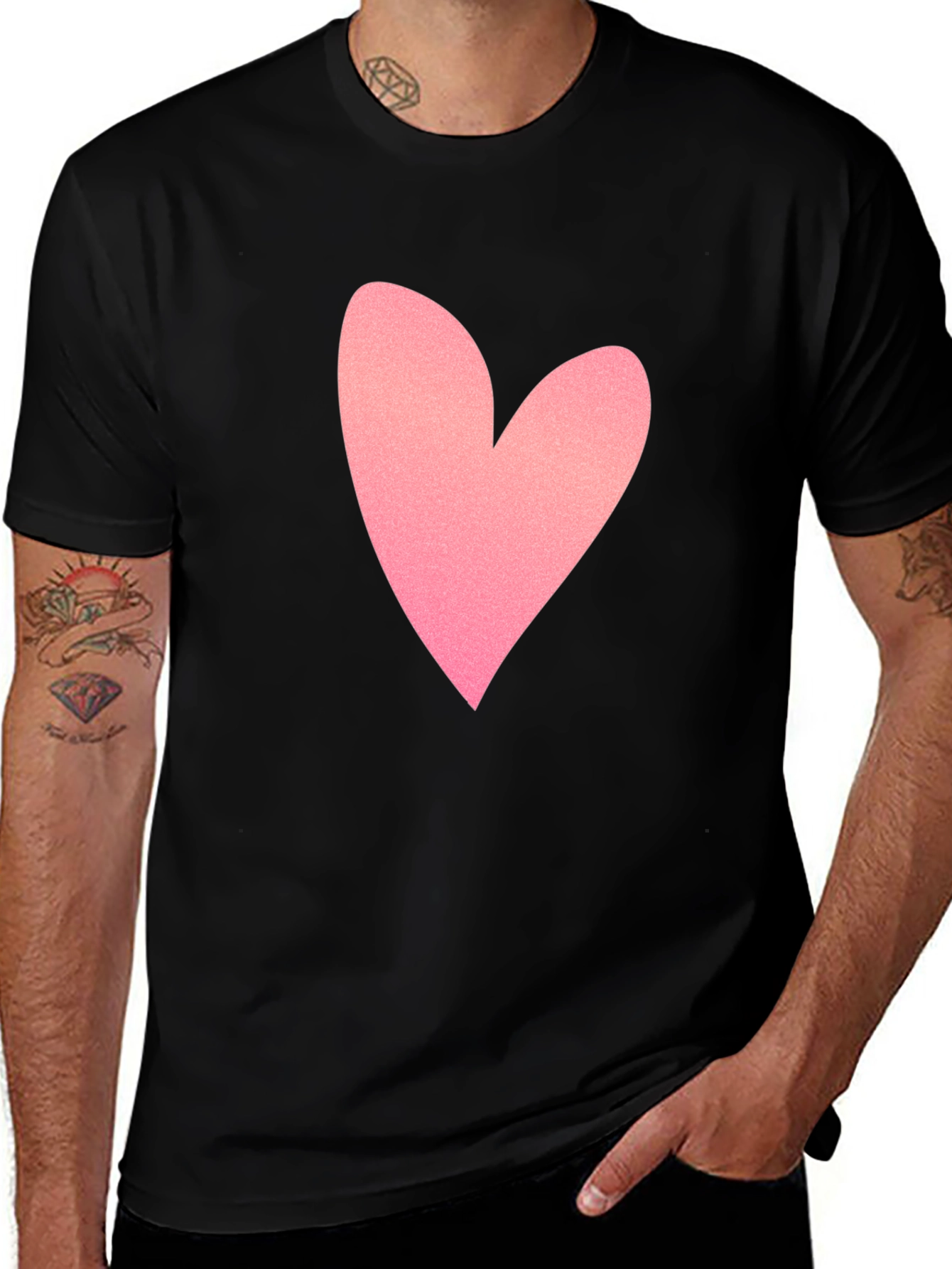 Variant 13 of Heart Graphic Tee - Classic Black T-Shirt