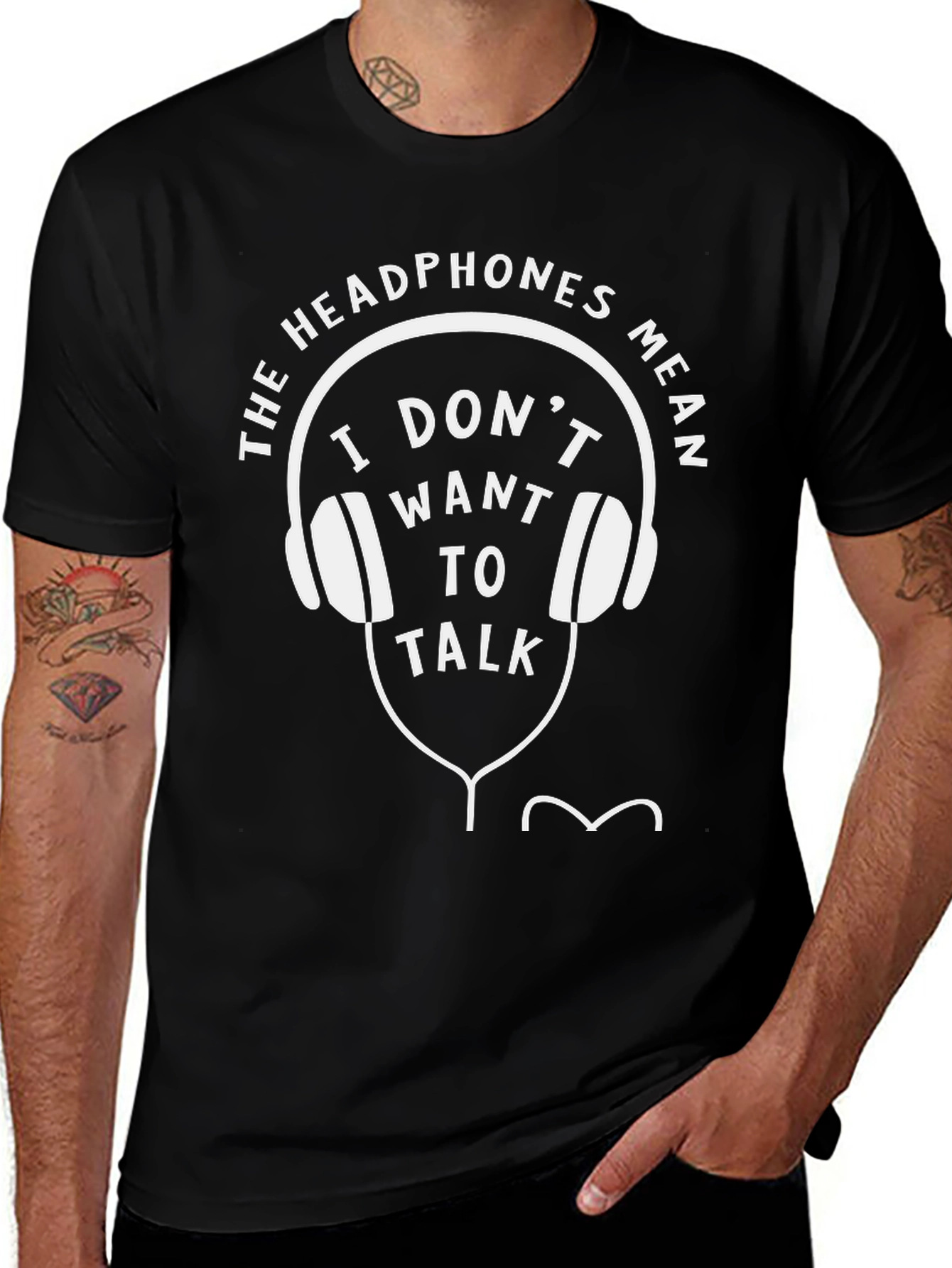 Variant 6 of Headphones Mean I Don't Want to Talk T-Shirt