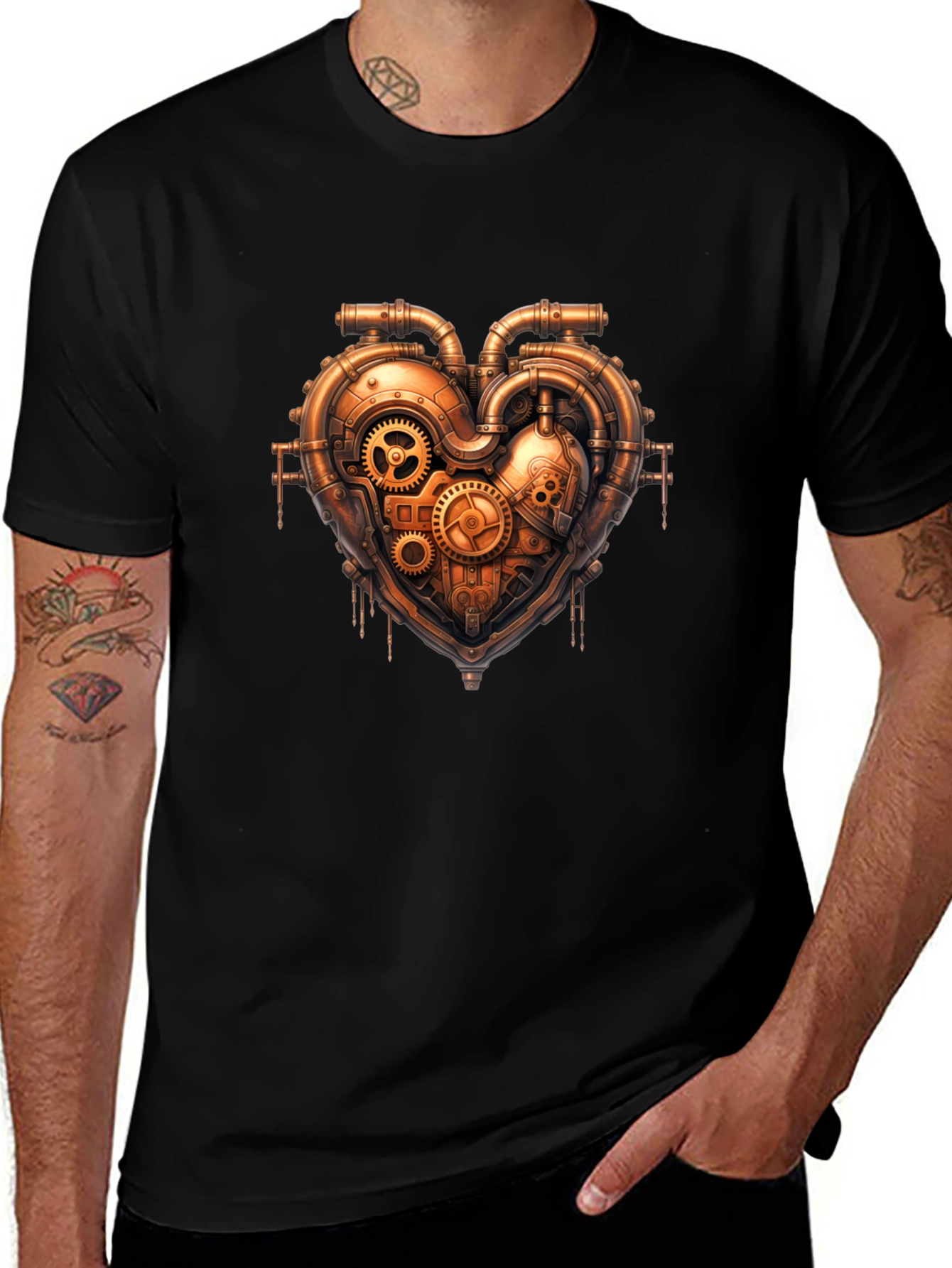 Steampunk Heart Gear Graphic Tee