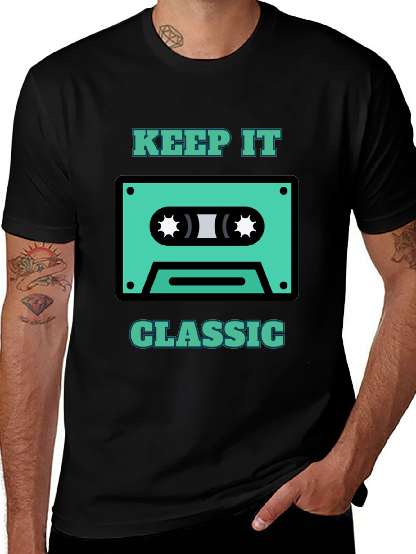 Variant 11 of Keep It Classic Cassette Tape Graphic Tee - Retro Style
