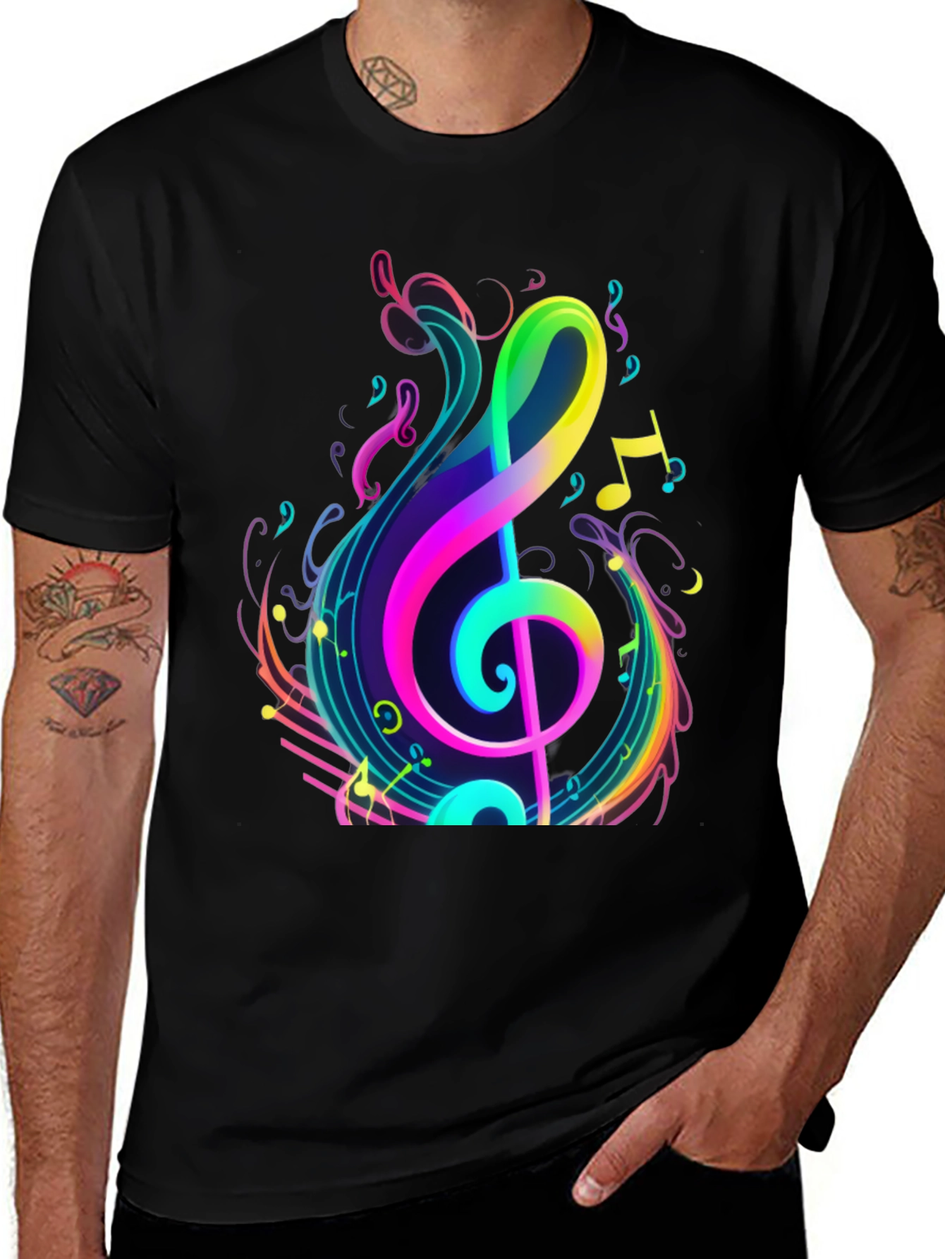 Variant 12 of Rainbow Music Note Graphic Tee