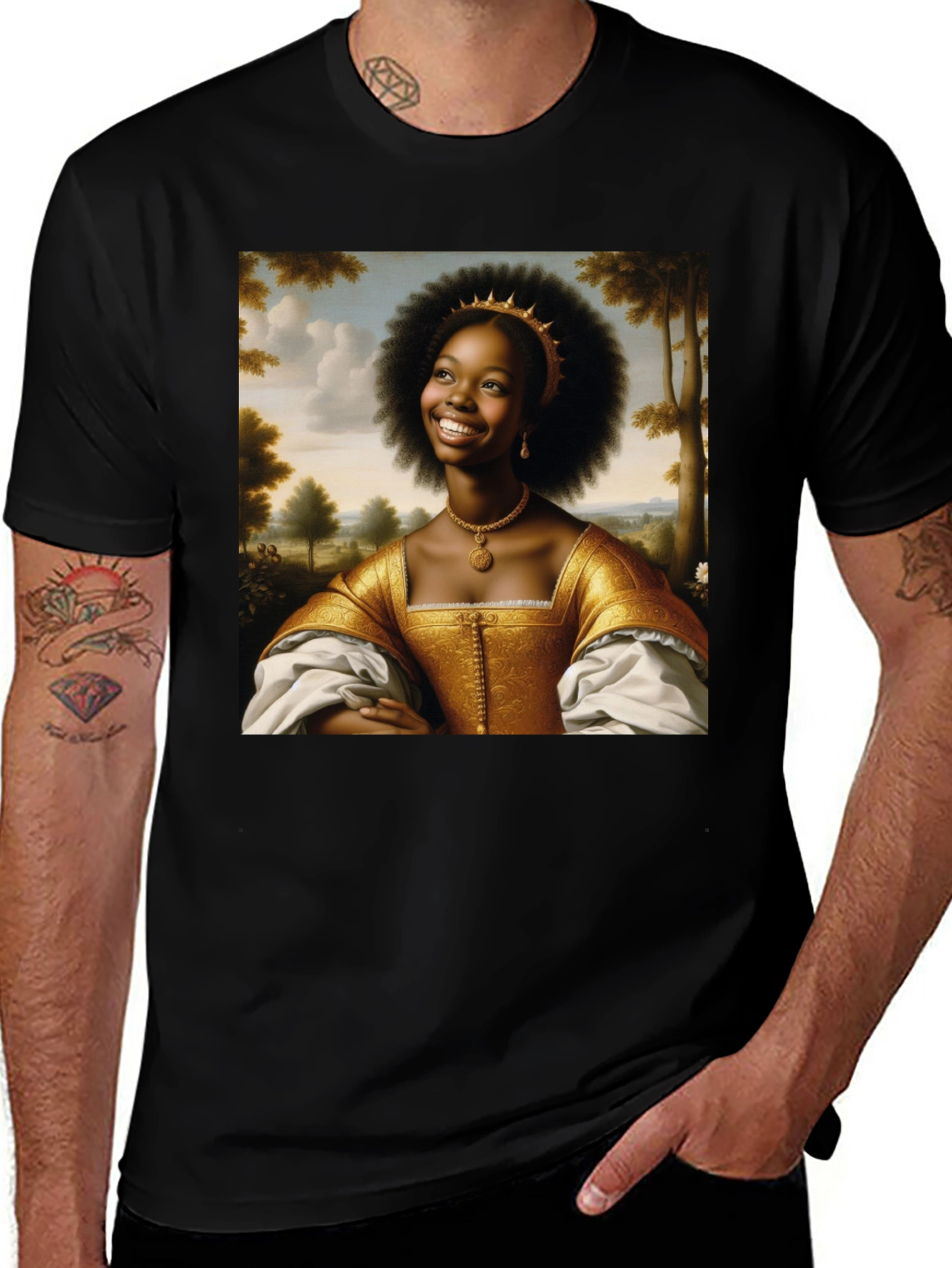 Variant 30 of Renaissance Portrait Black T-Shirt
