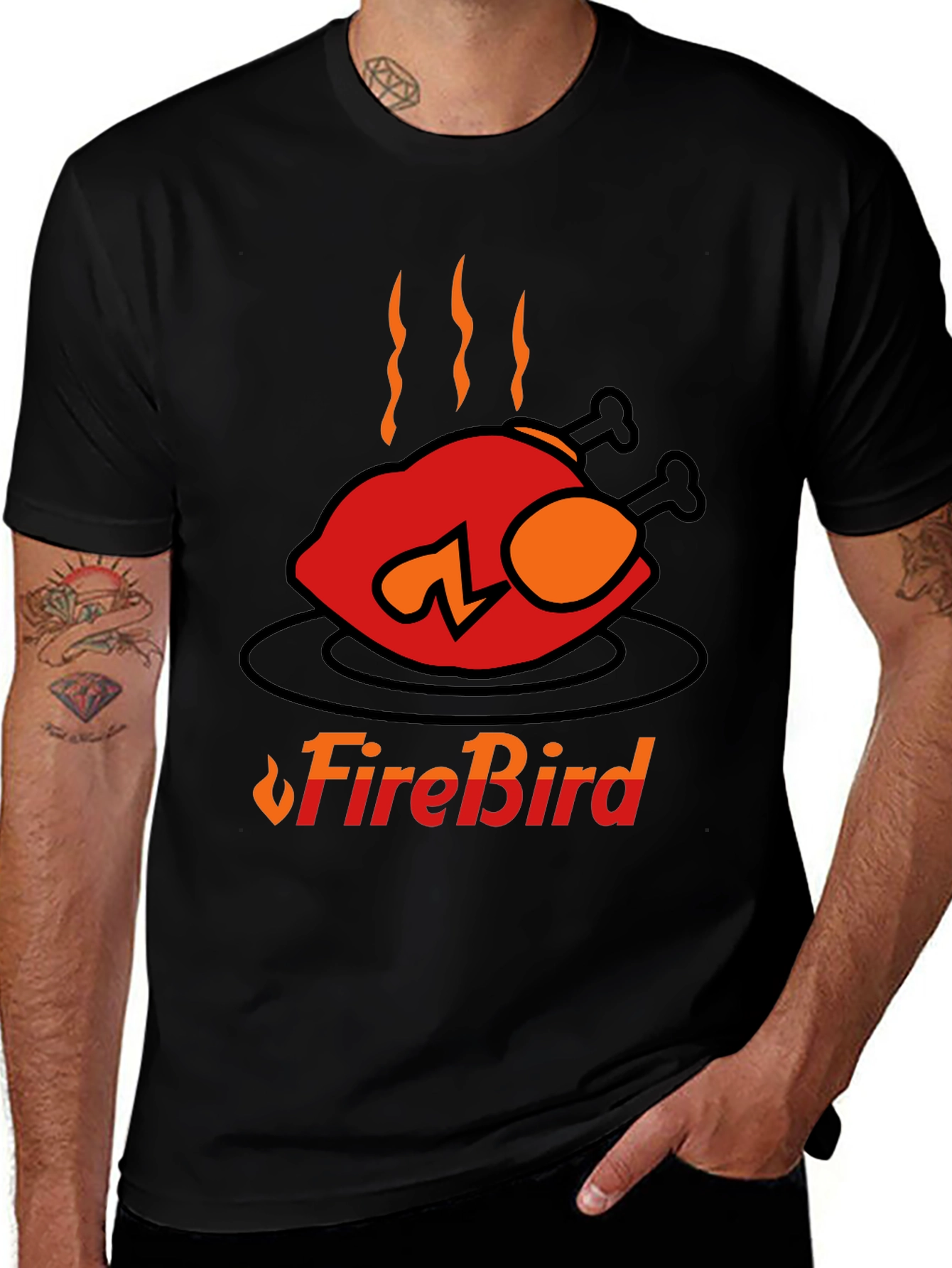 Variant 23 of FireBird Turkey Graphic Tee - Novelty Black T-Shirt