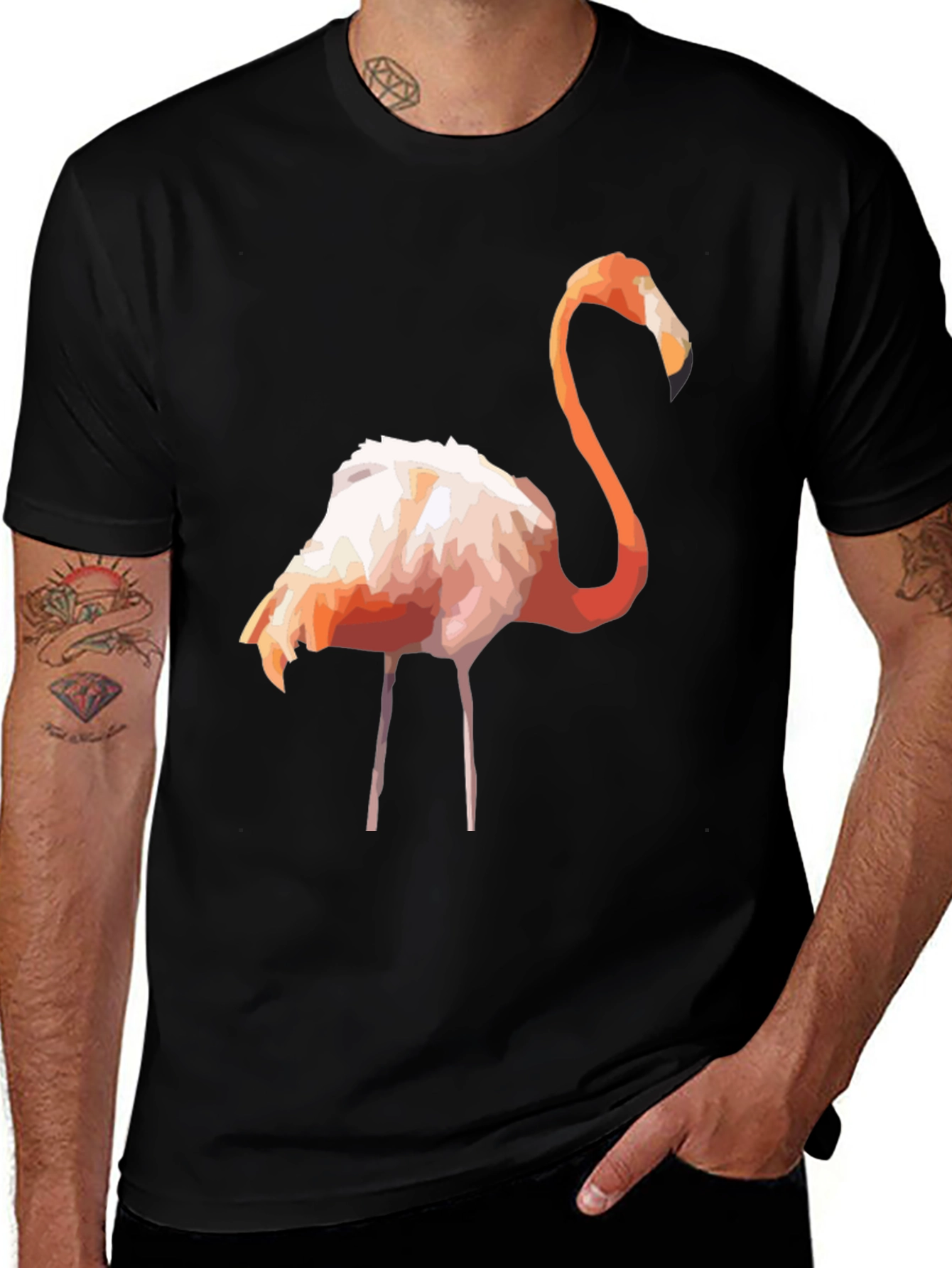 Variant 28 of Geometric Flamingo Graphic Tee