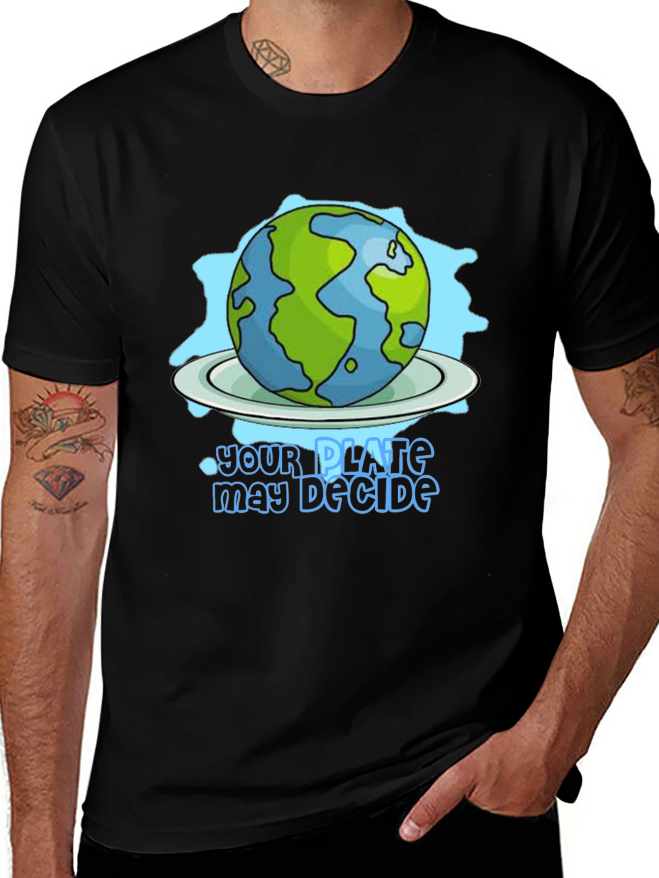 Eco-Friendly Earth on a Plate Graphic T-Shirt