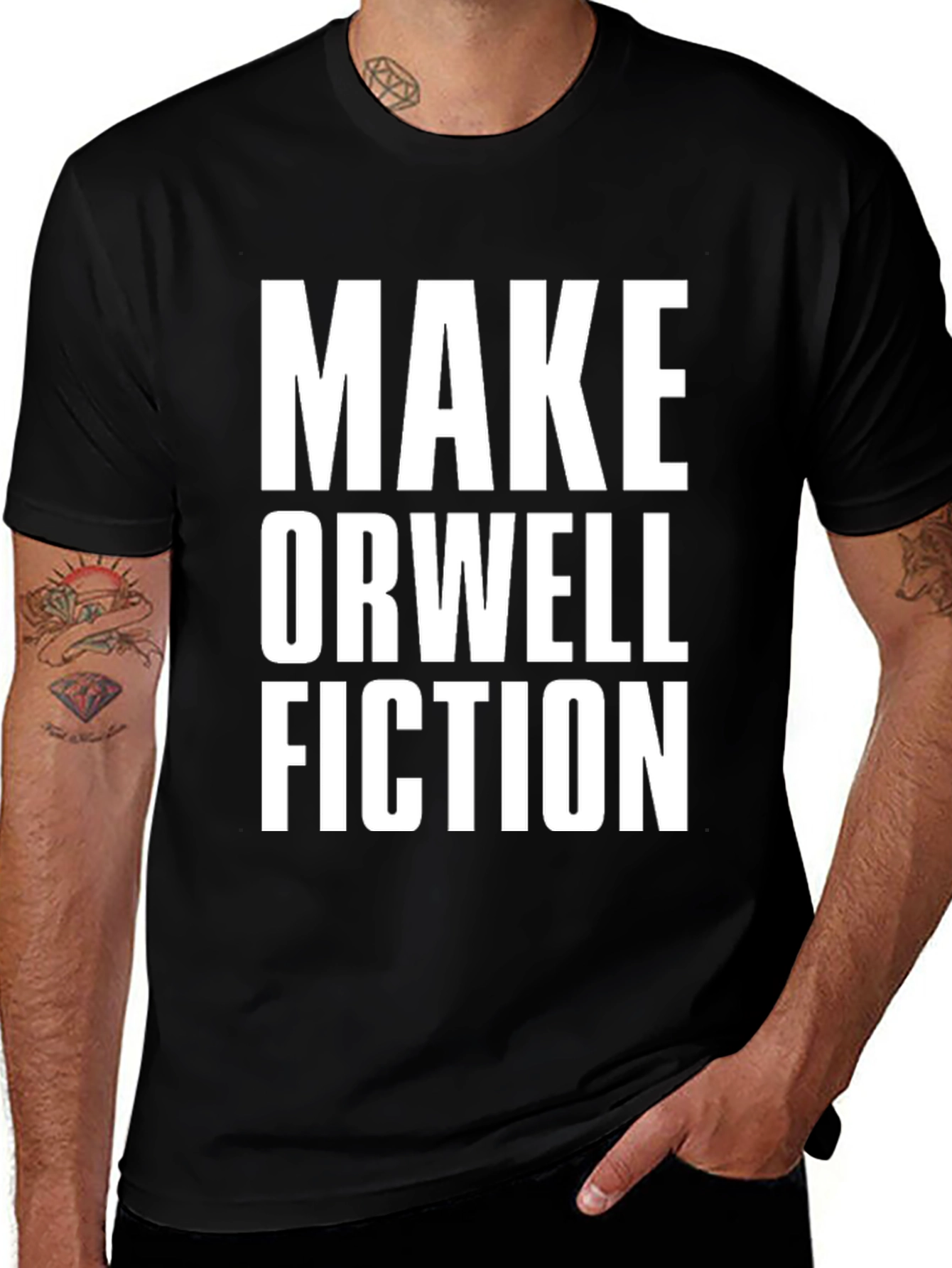 Variant 9 of Make Orwell Fiction Black Graphic T-Shirt