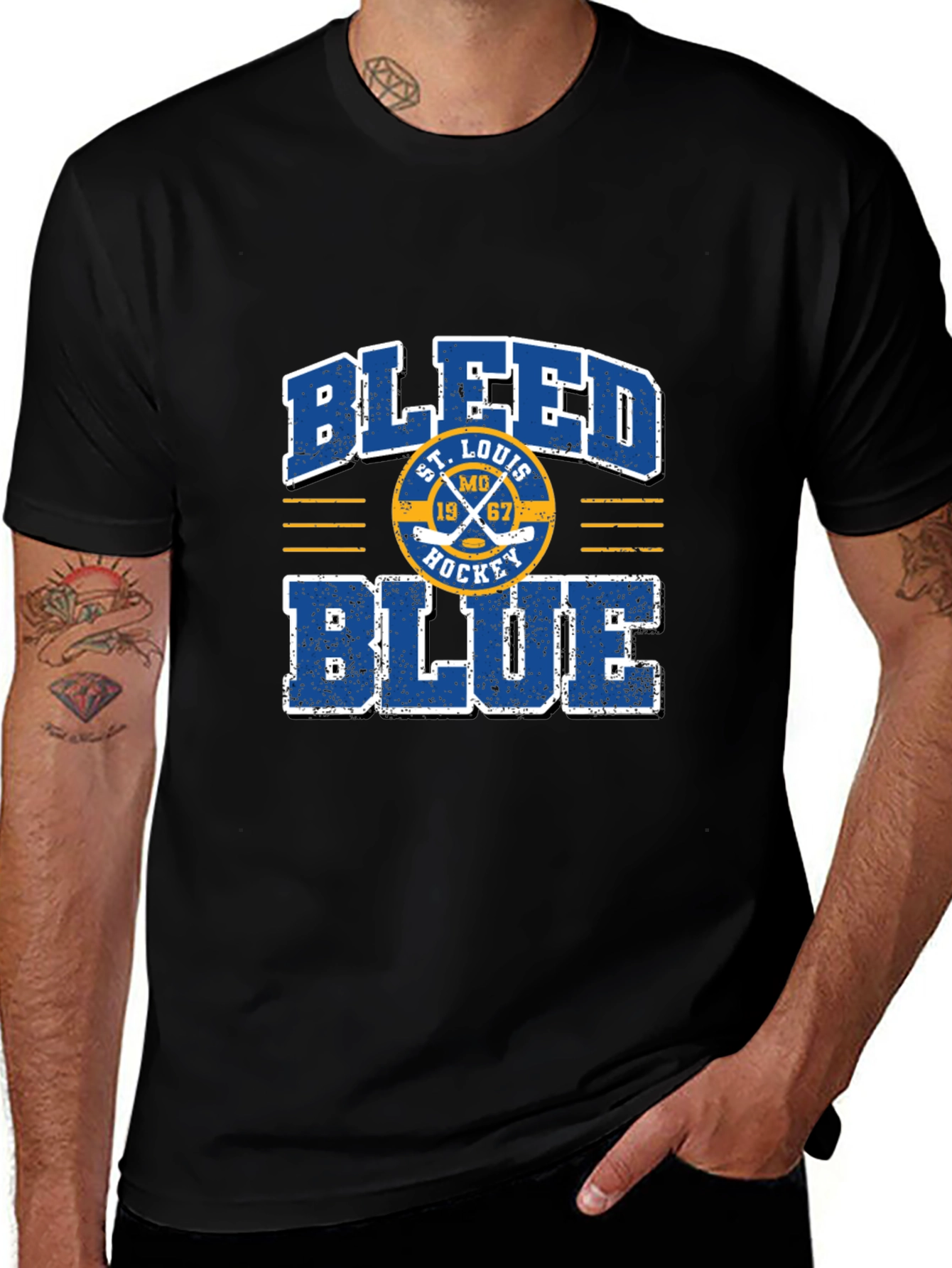 Variant 4 of St. Louis Hockey Bleed Blue Graphic Tee