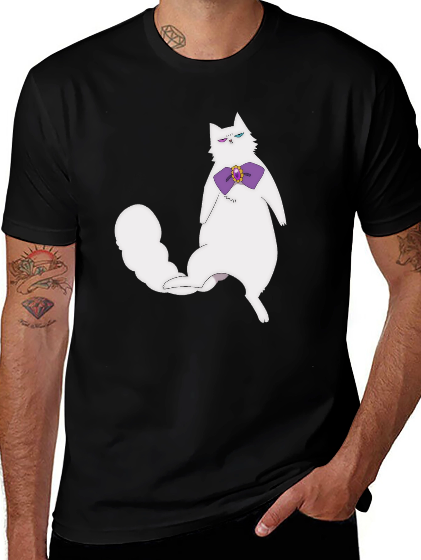 Variant 6 of Mystic White Cat Graphic T-Shirt - Unique Anime Style