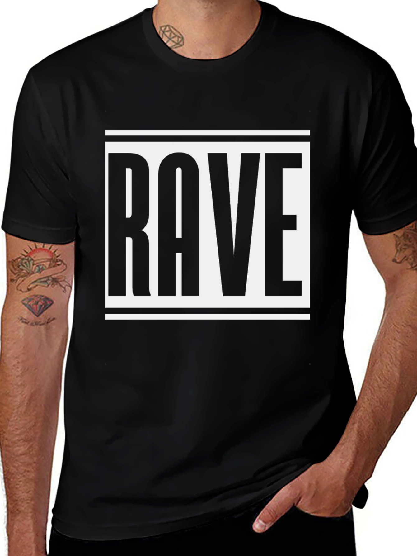 Variant 13 of Rave Graphic Tee - Bold Black Shirt
