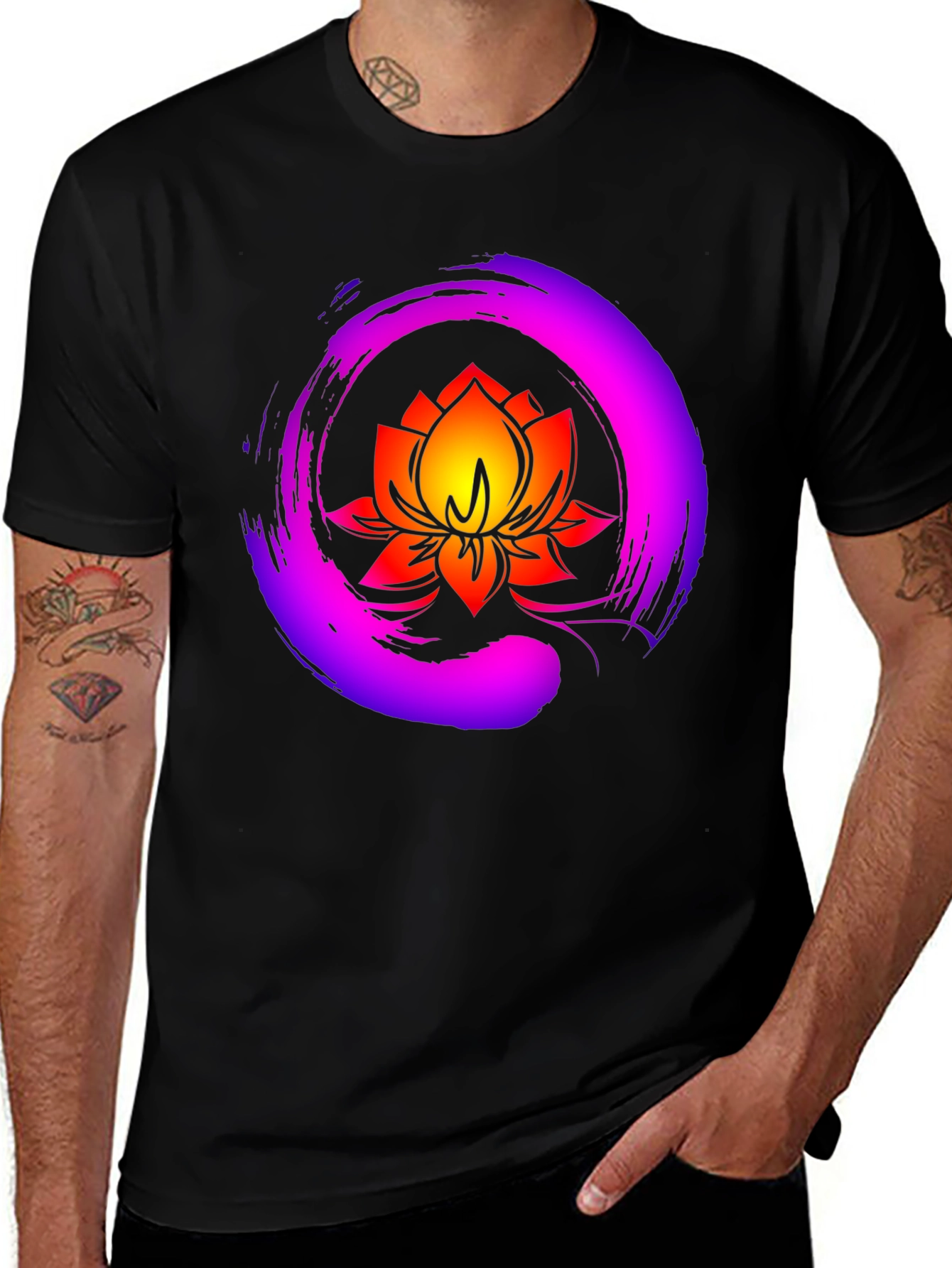 Variant 24 of Lotus Flower Graphic Tee - Zen Meditation Shirt