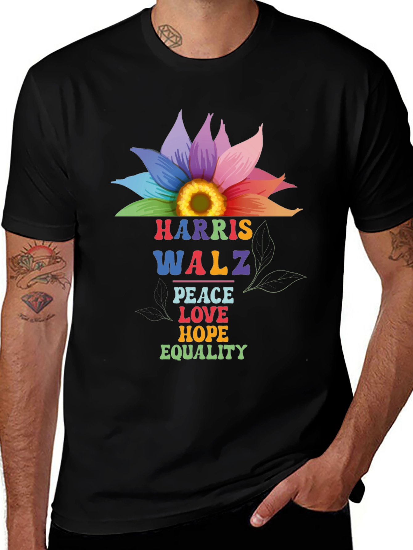 Variant 19 of Harris Walz Peace Love T-Shirt