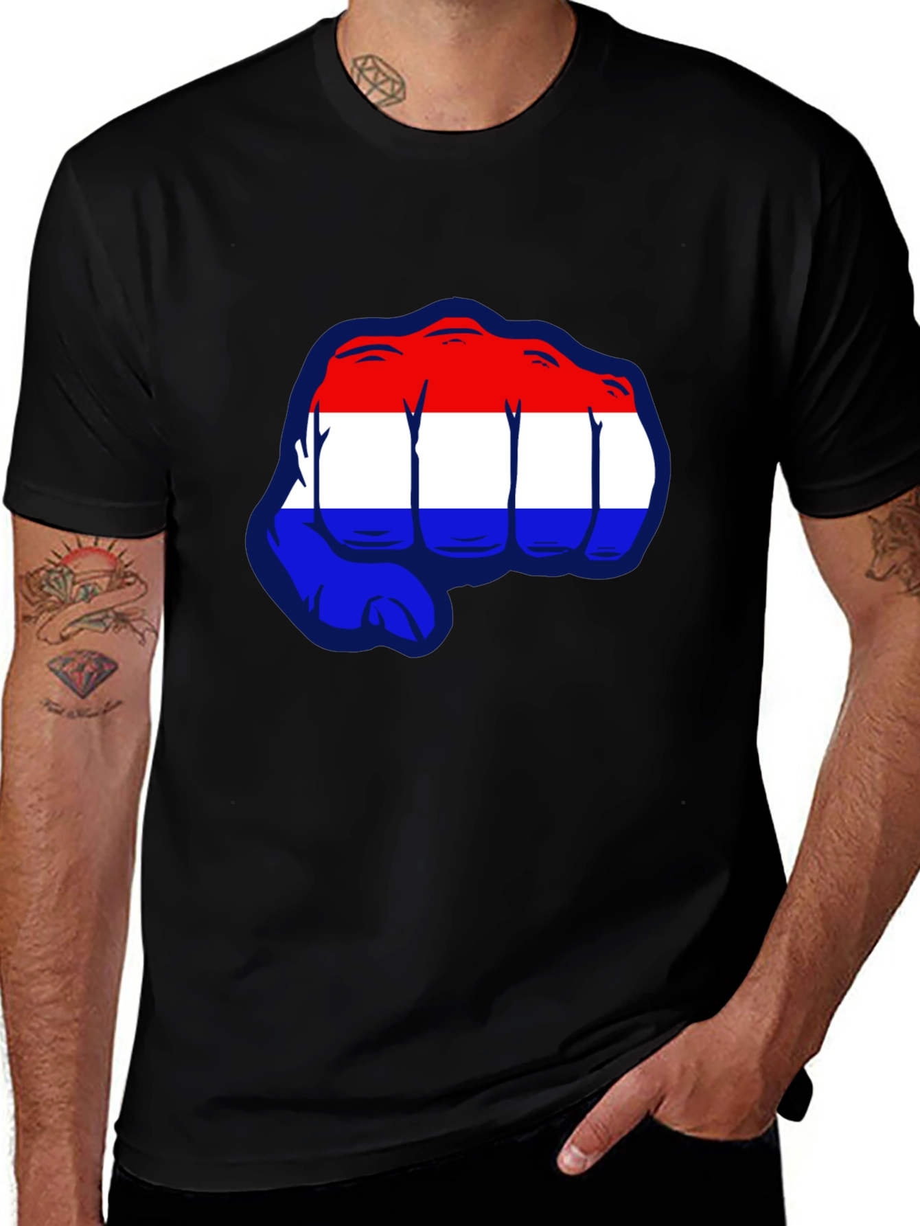 Variant 5 of Netherlands Flag Fist Graphic T-Shirt