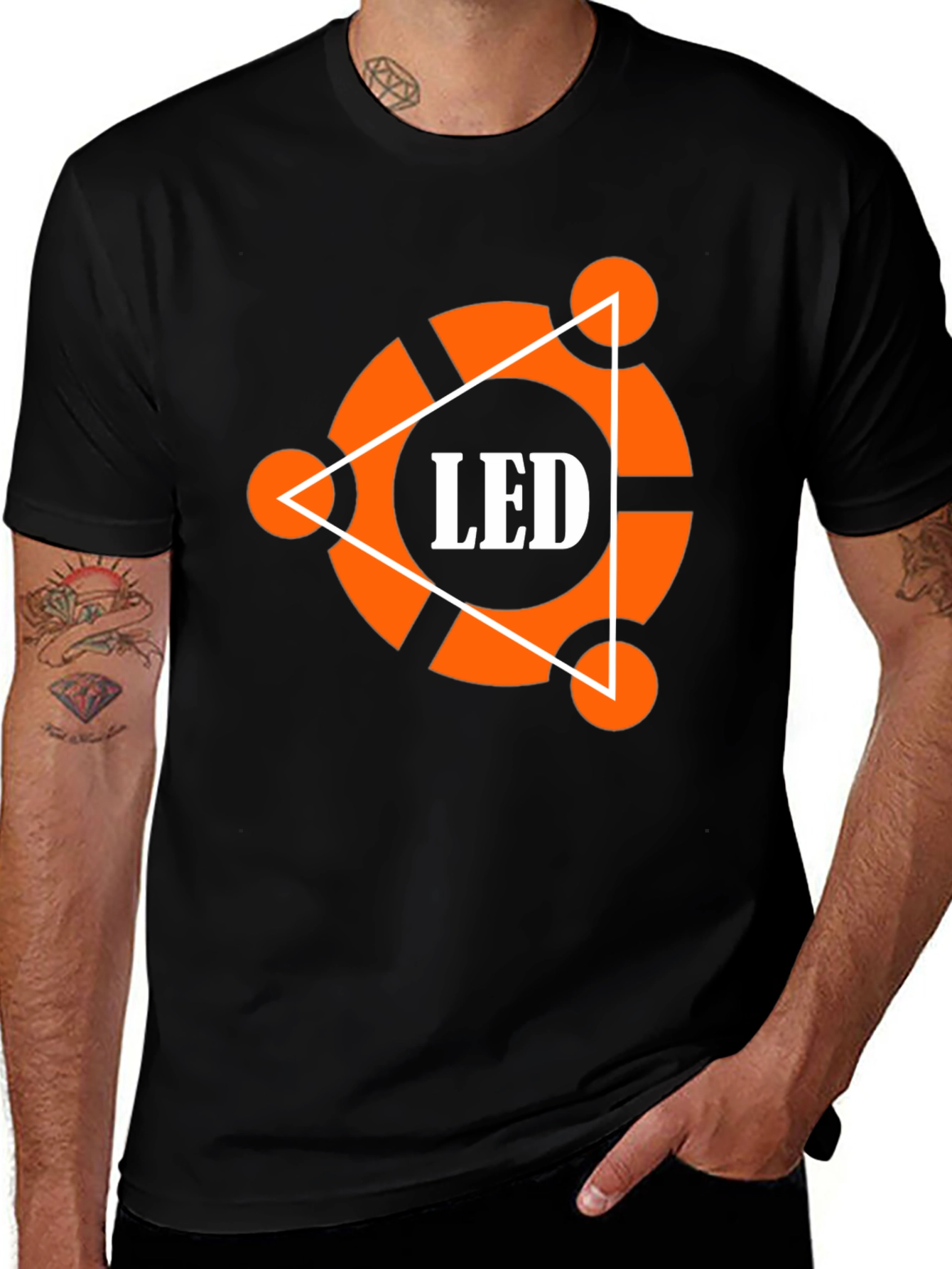 Variant 17 of LED Ubuntu Style Black T-Shirt