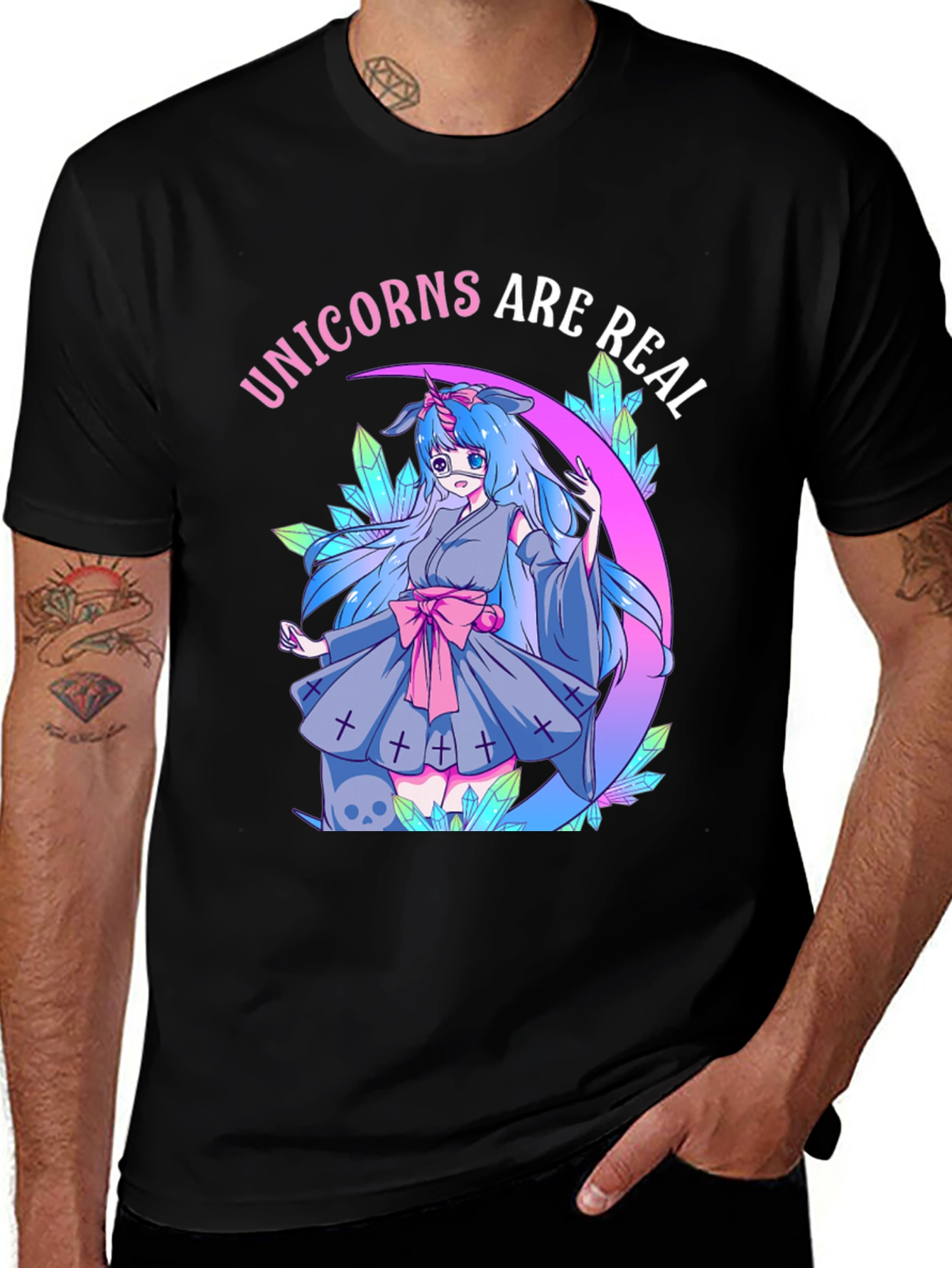 Unicorns Are Real T-Shirt Anime Style Graphic Tee