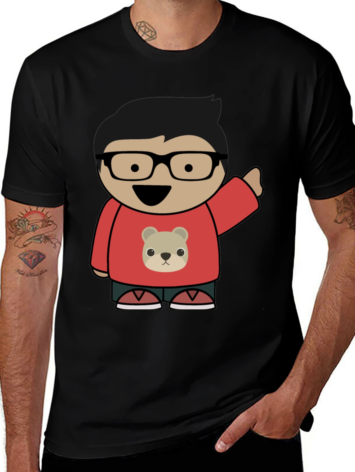 Variant 7 of Cartoon Character T-Shirt: Whimsical Bear Design
