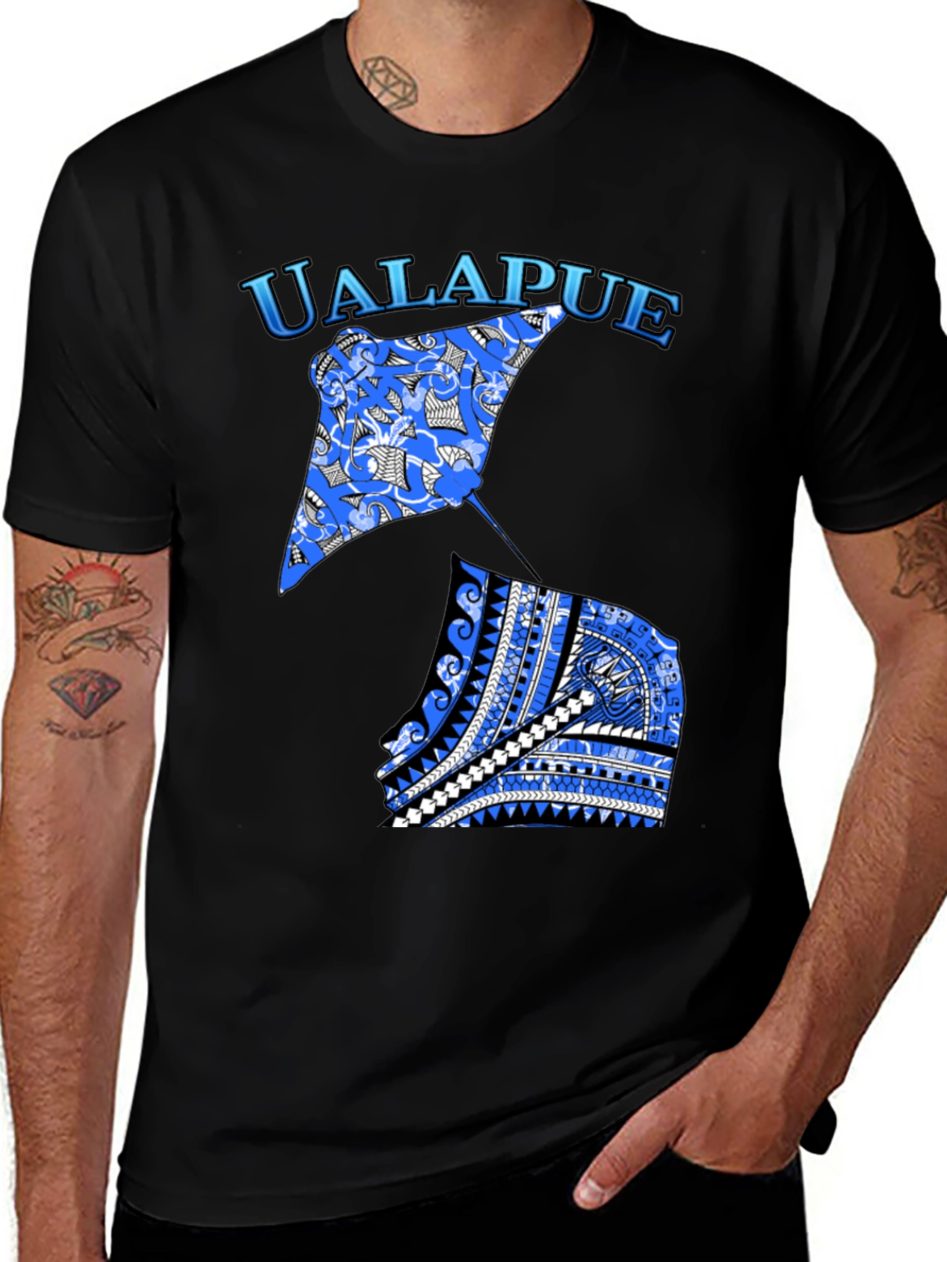 Variant 23 of Ualapue Stingray Black Graphic T-Shirt