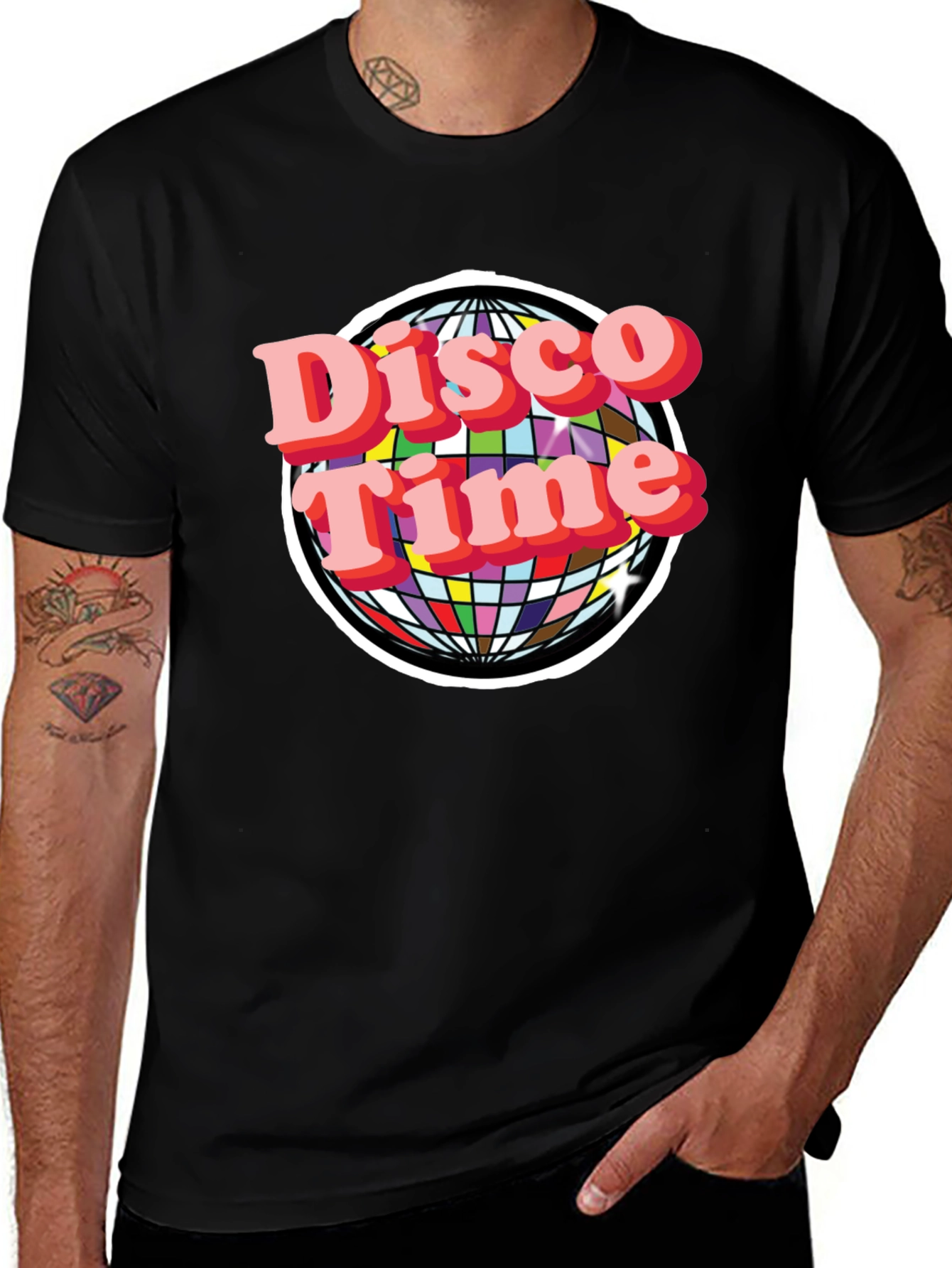 Variant 27 of Disco Time Graphic Tee - Retro Style