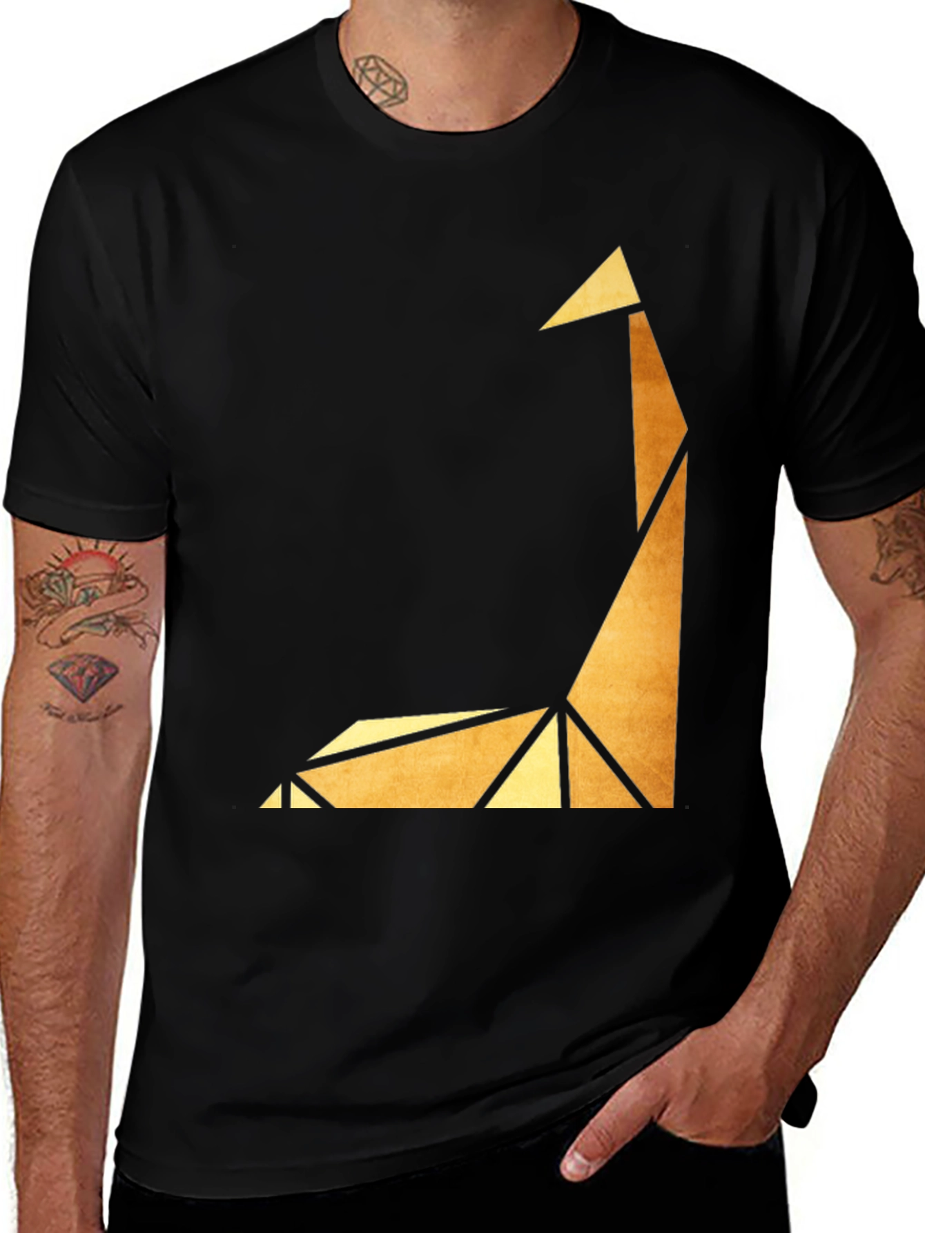 Variant 29 of Geometric Giraffe Graphic Tee - Modern Art Shirt
