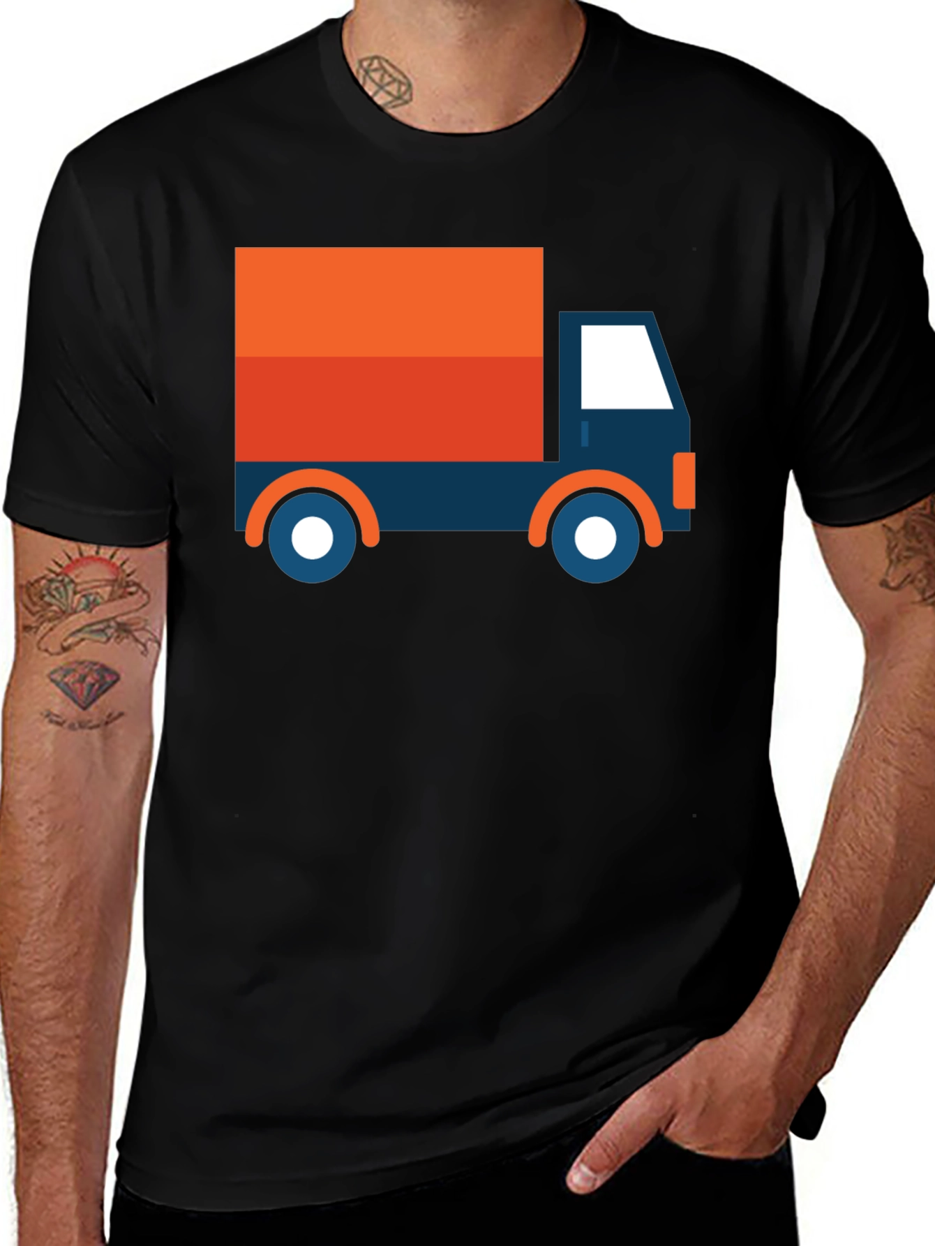 Variant 30 of Truck Graphic Tee - Black Cotton Blend
