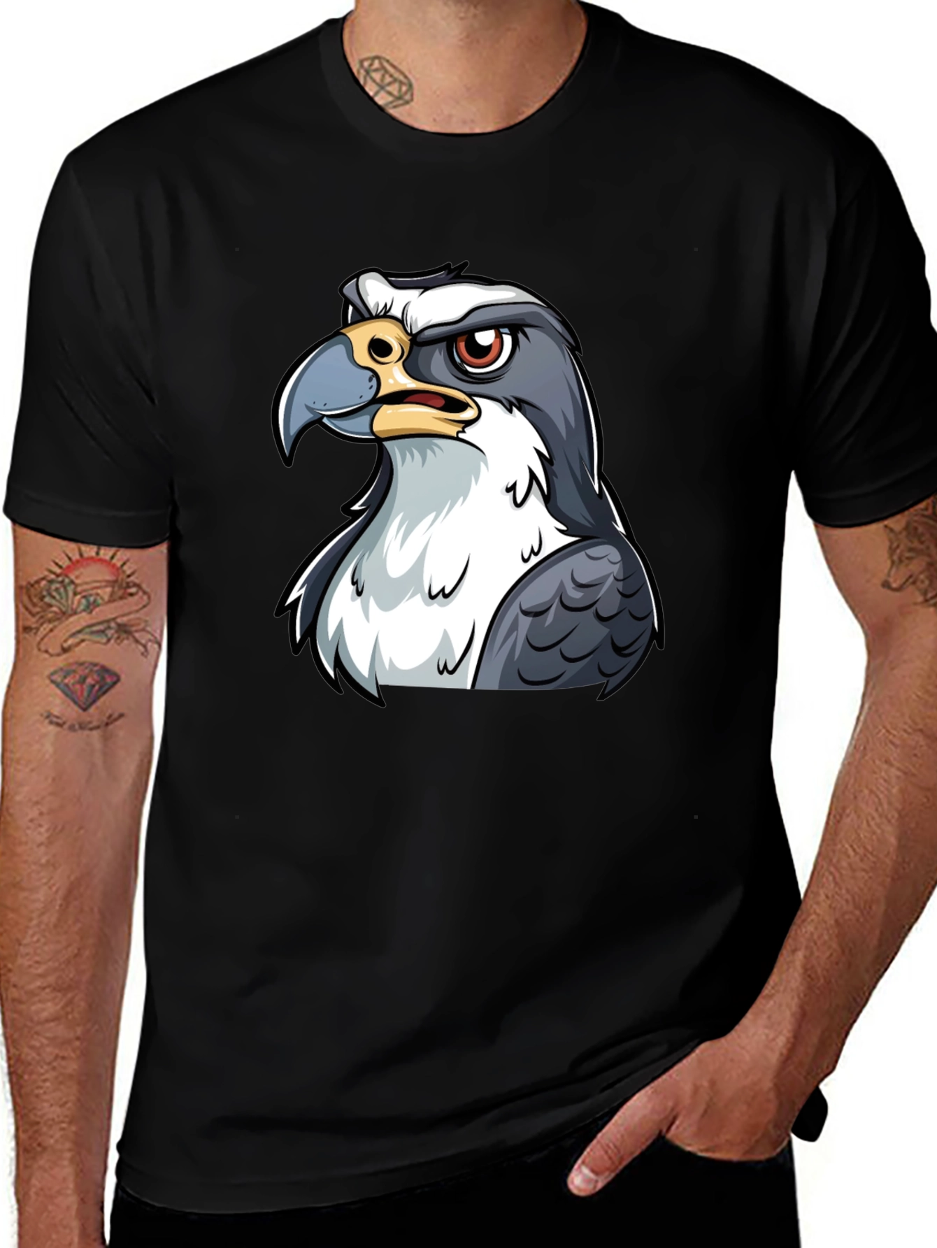Variant 5 of Angry Bird Graphic Tee - Black Cotton T-Shirt
