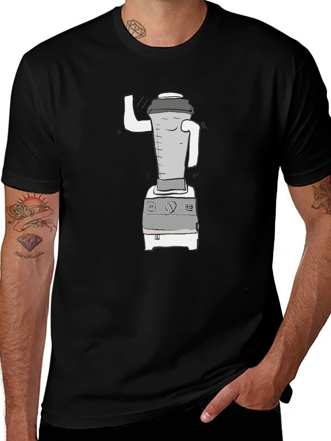 Variant 6 of Funny Blender Graphic Tee - Black