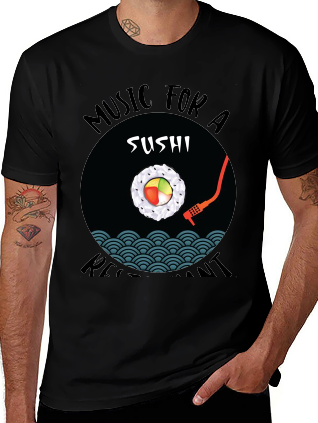 Variant 9 of Sushi Restaurant Music T-Shirt