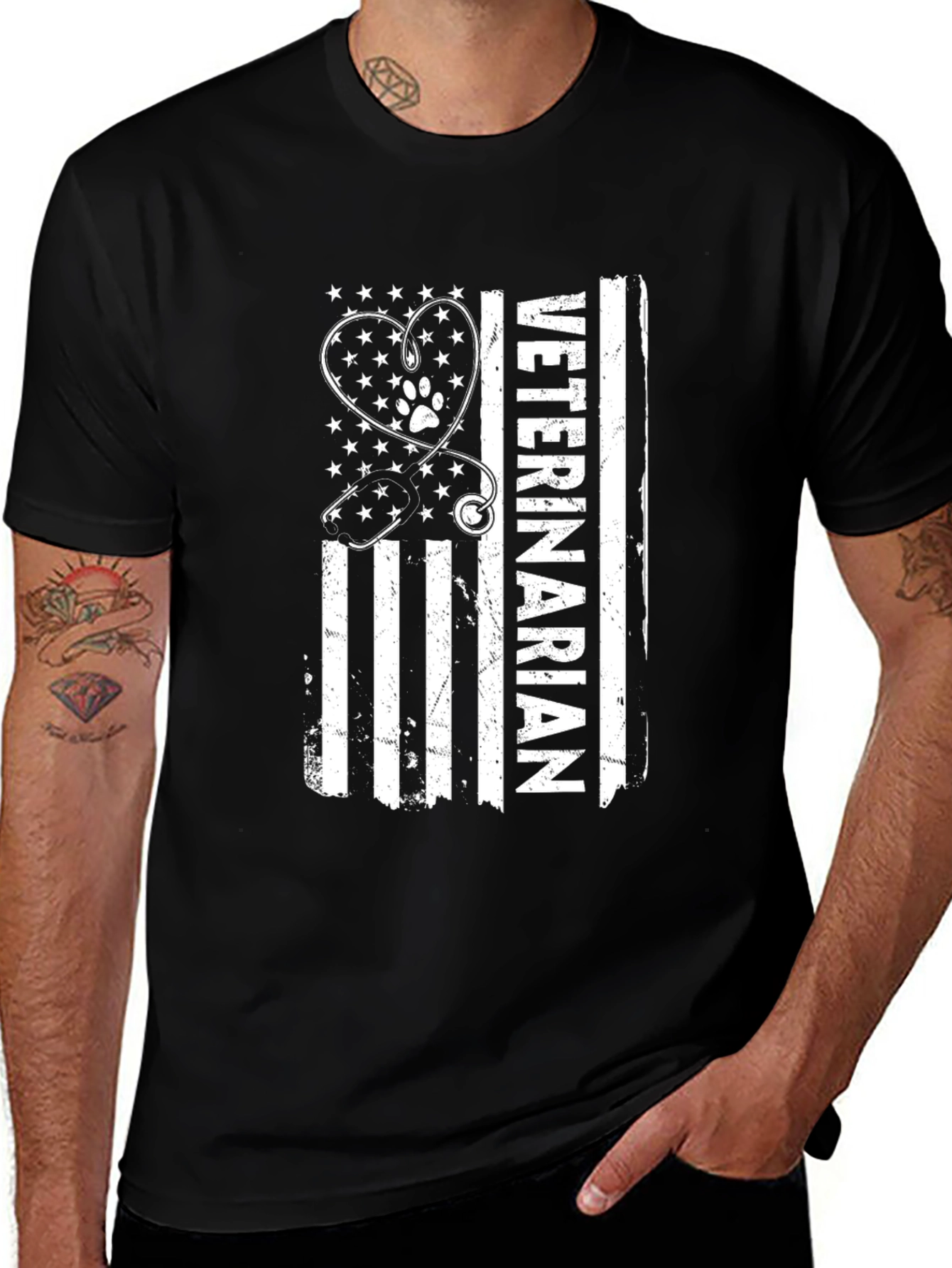 Variant 23 of Veterinarian American Flag T-Shirt
