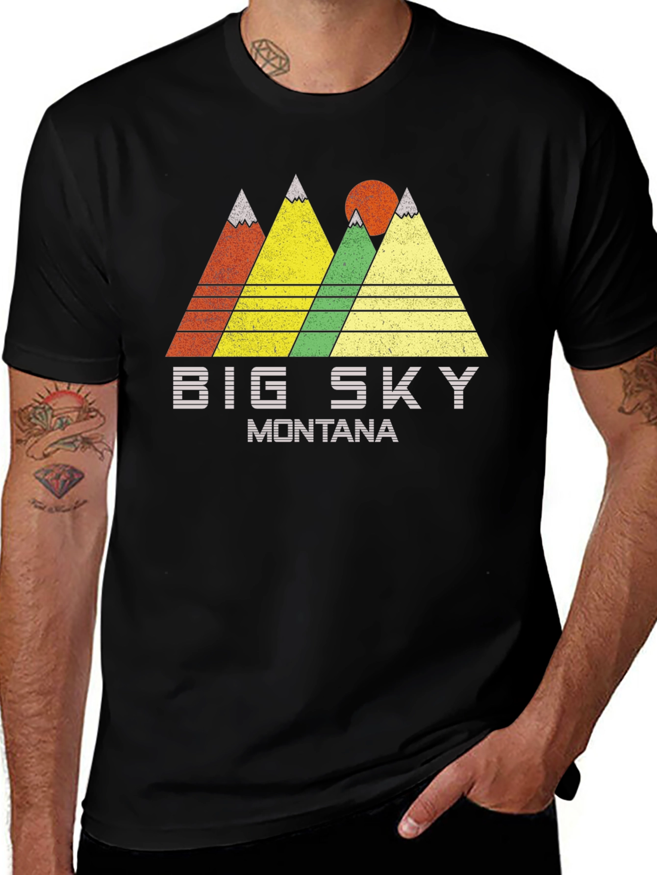 Big Sky Montana Graphic Tee Retro Mountain T-Shirt