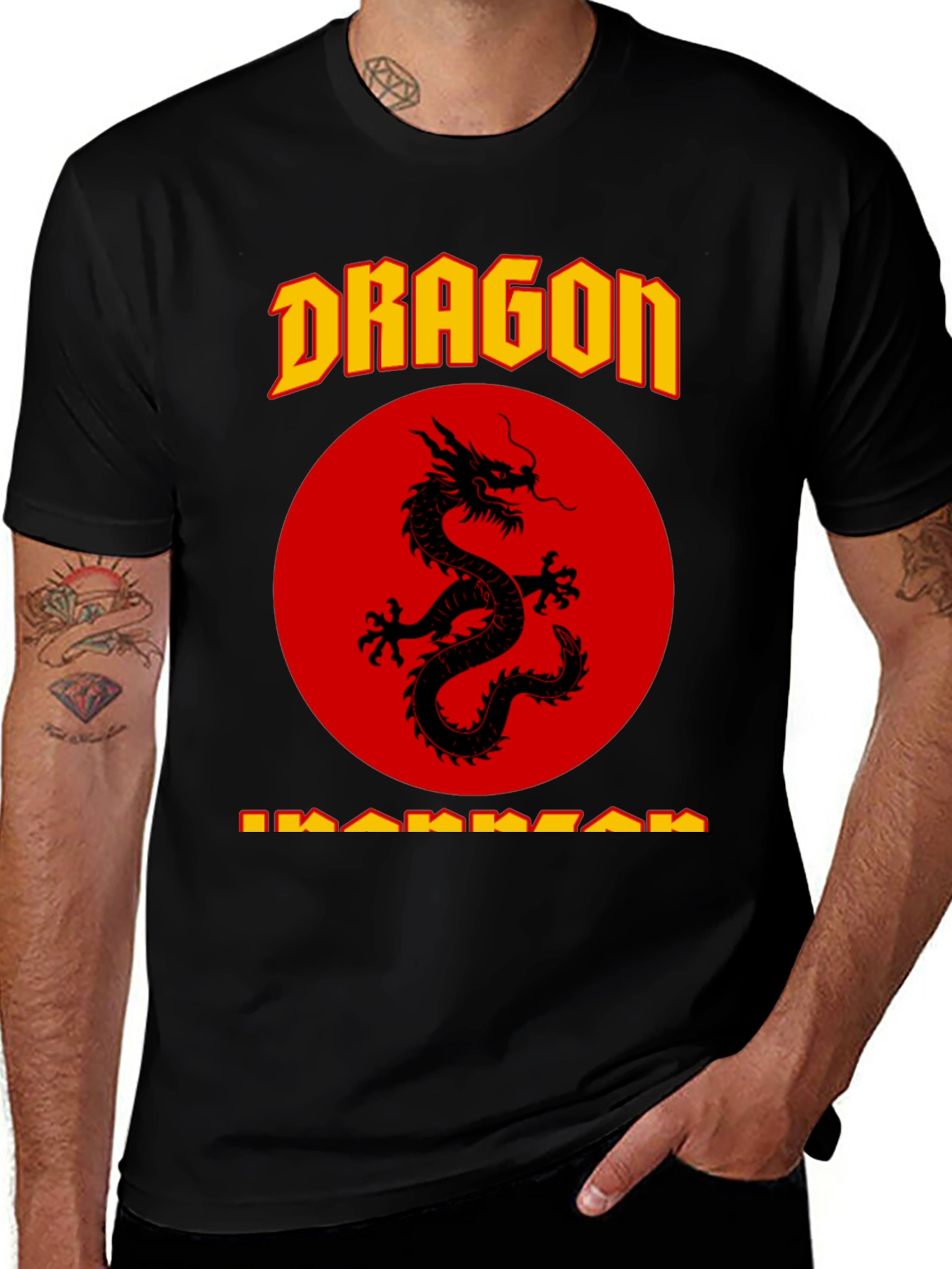 Variant 26 of Dragon Warrior Graphic T-Shirt - Black