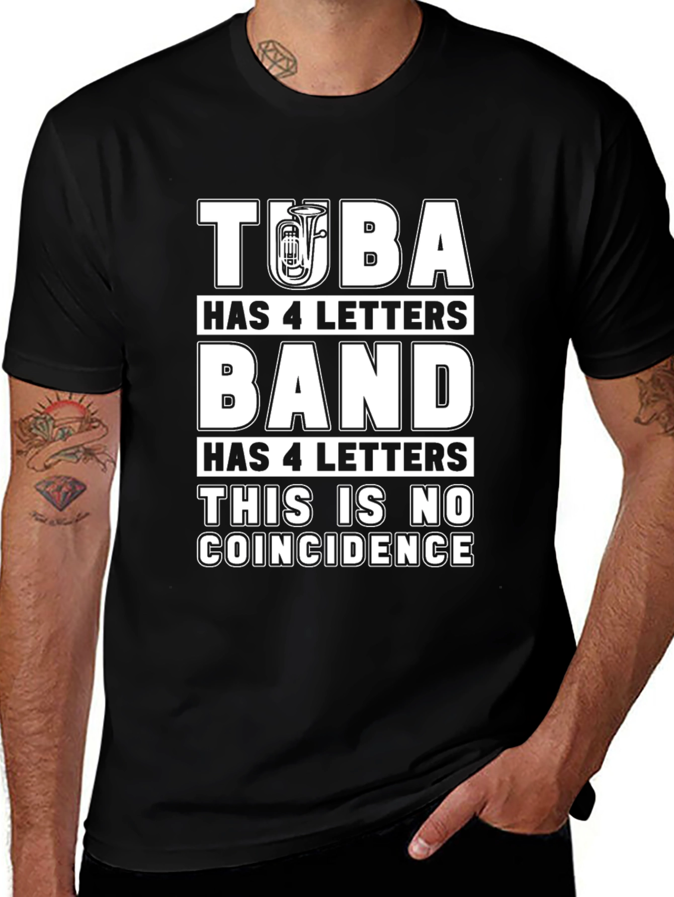 Variant 17 of Tuba & Band 4 Letters Funny Music T-Shirt