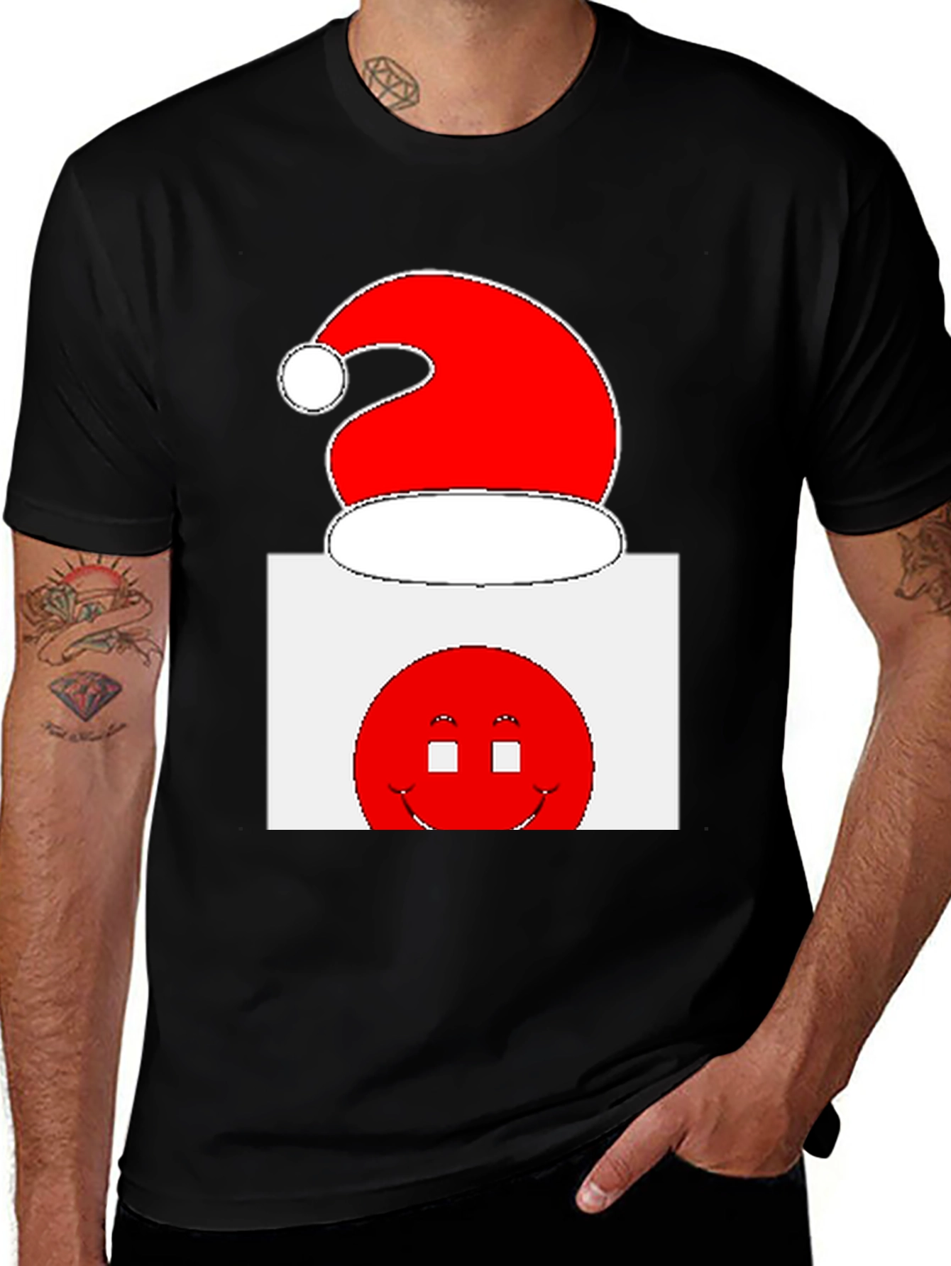 Festive Holiday Smiley Face T-Shirt