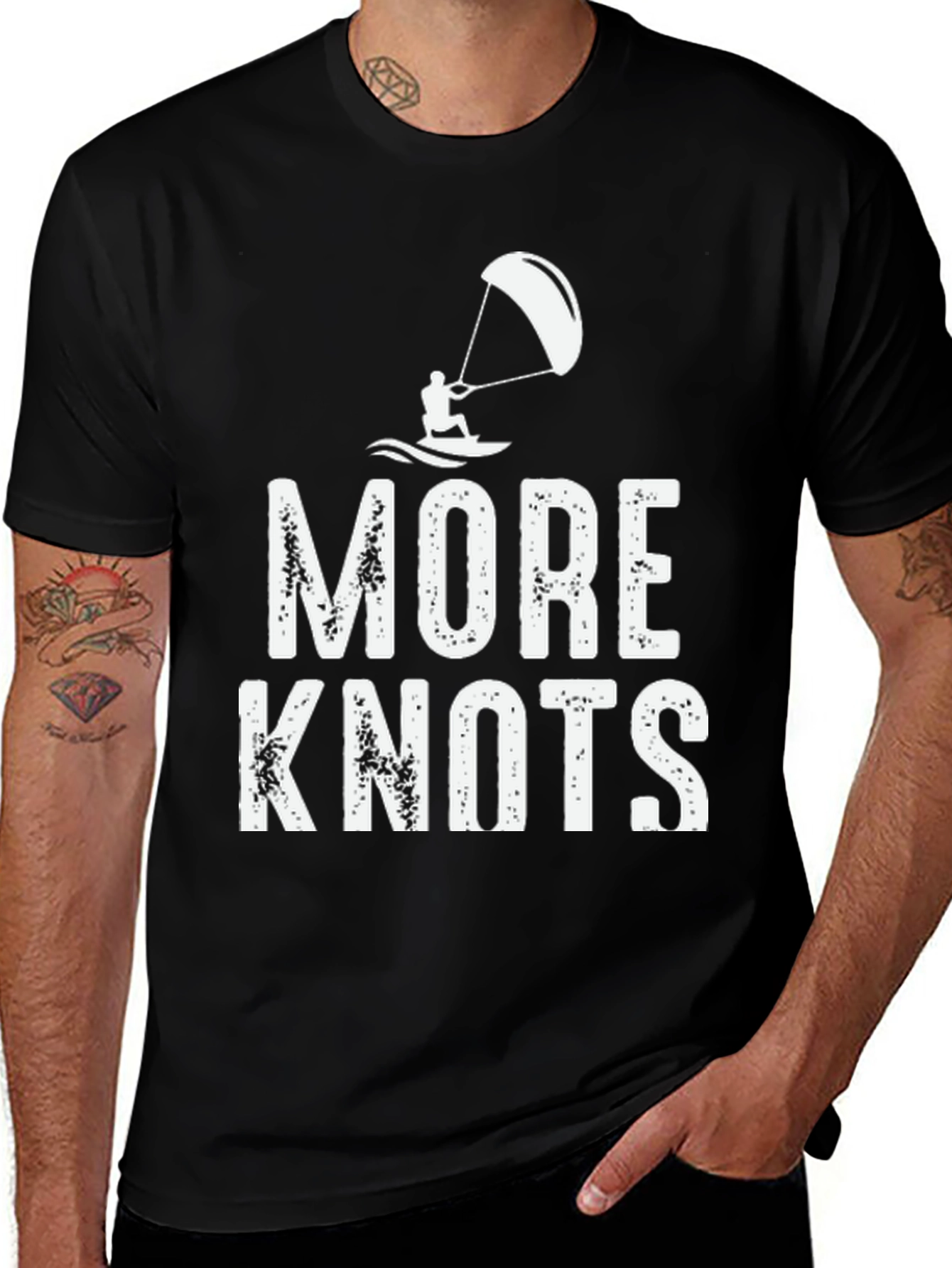Black More Knots Black Graphic Tee main image