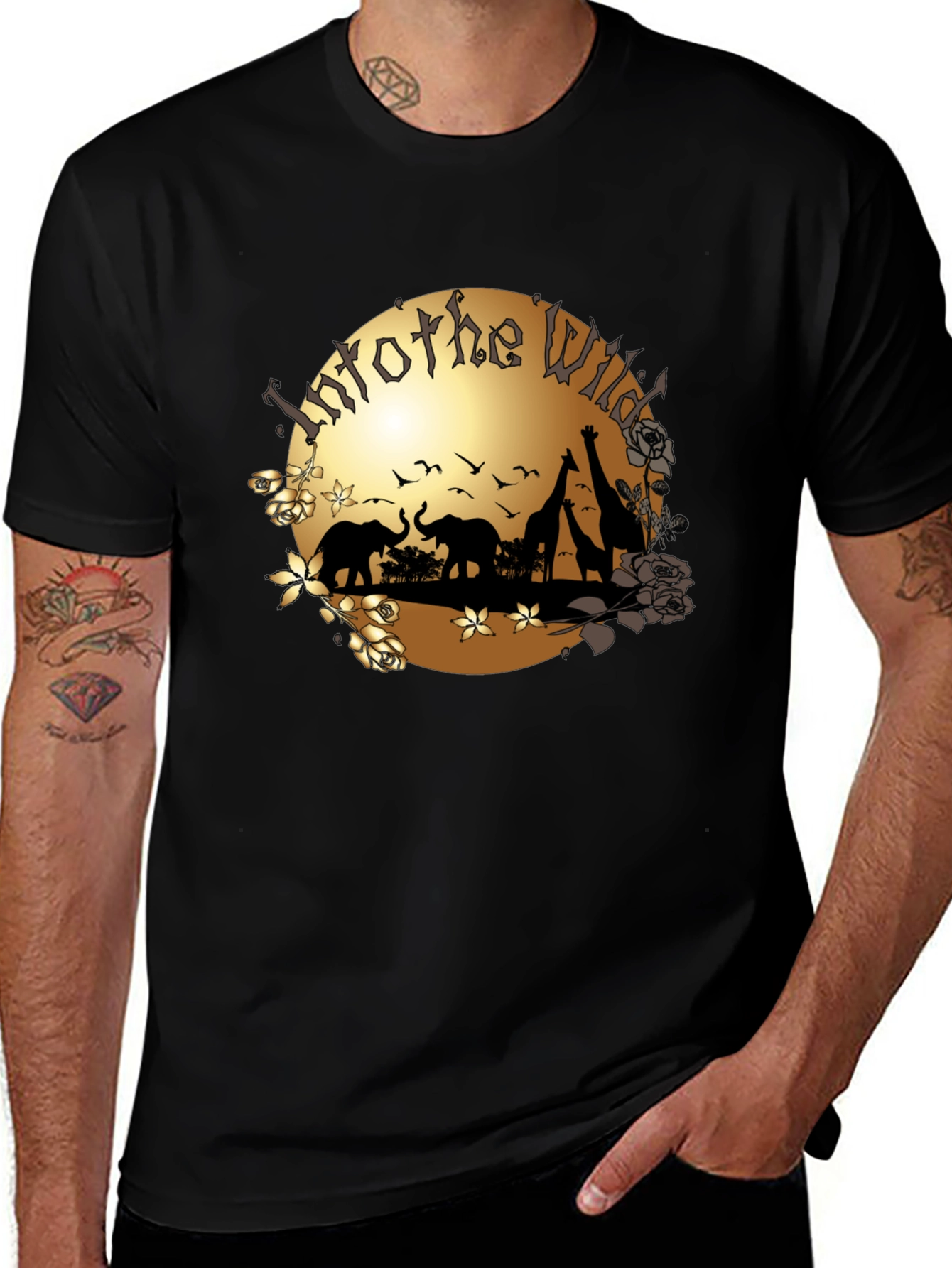 Variant 13 of Into The Wild Graphic Print Black T-Shirt