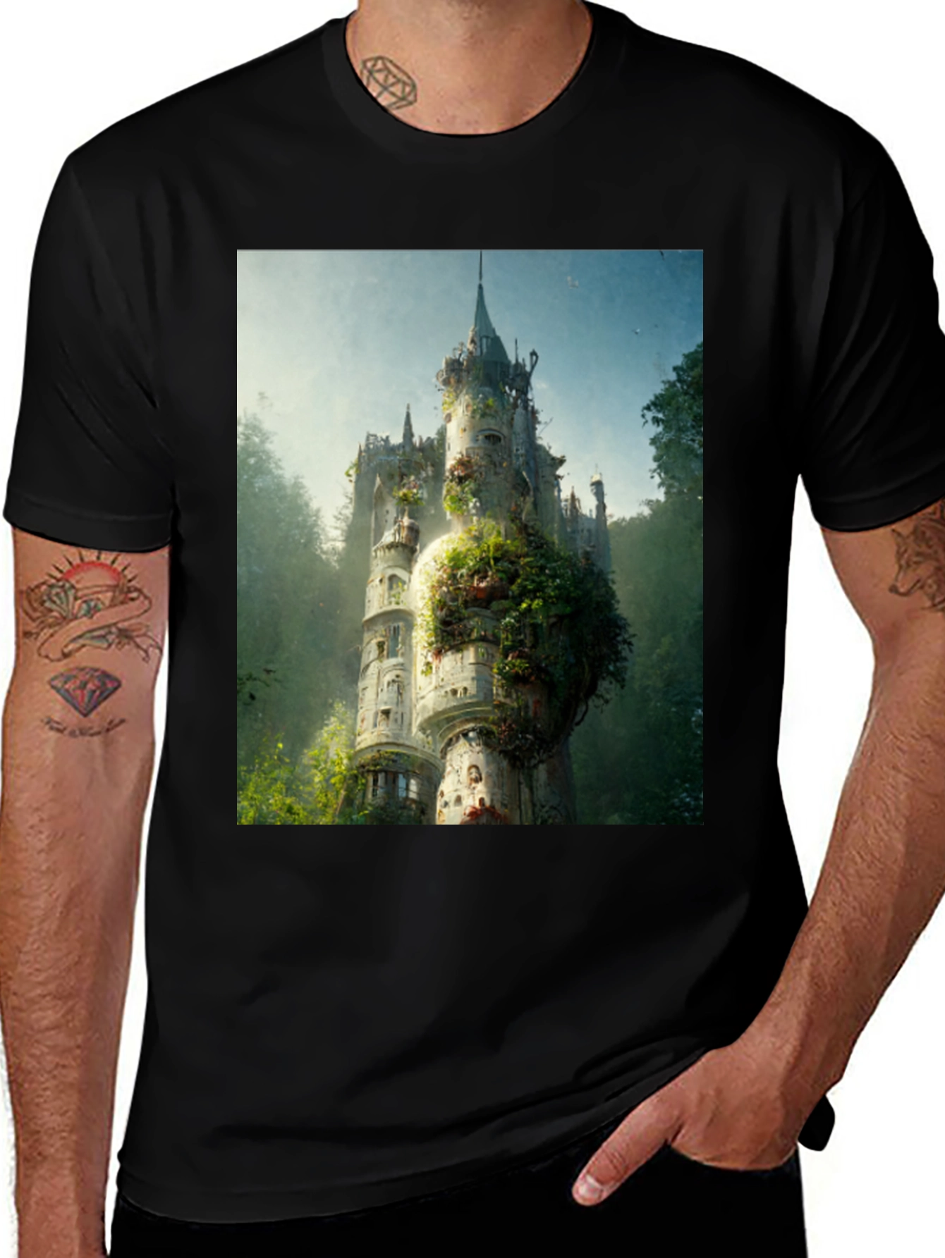 Enchanted Castle Tee - Unique Fantasy Design