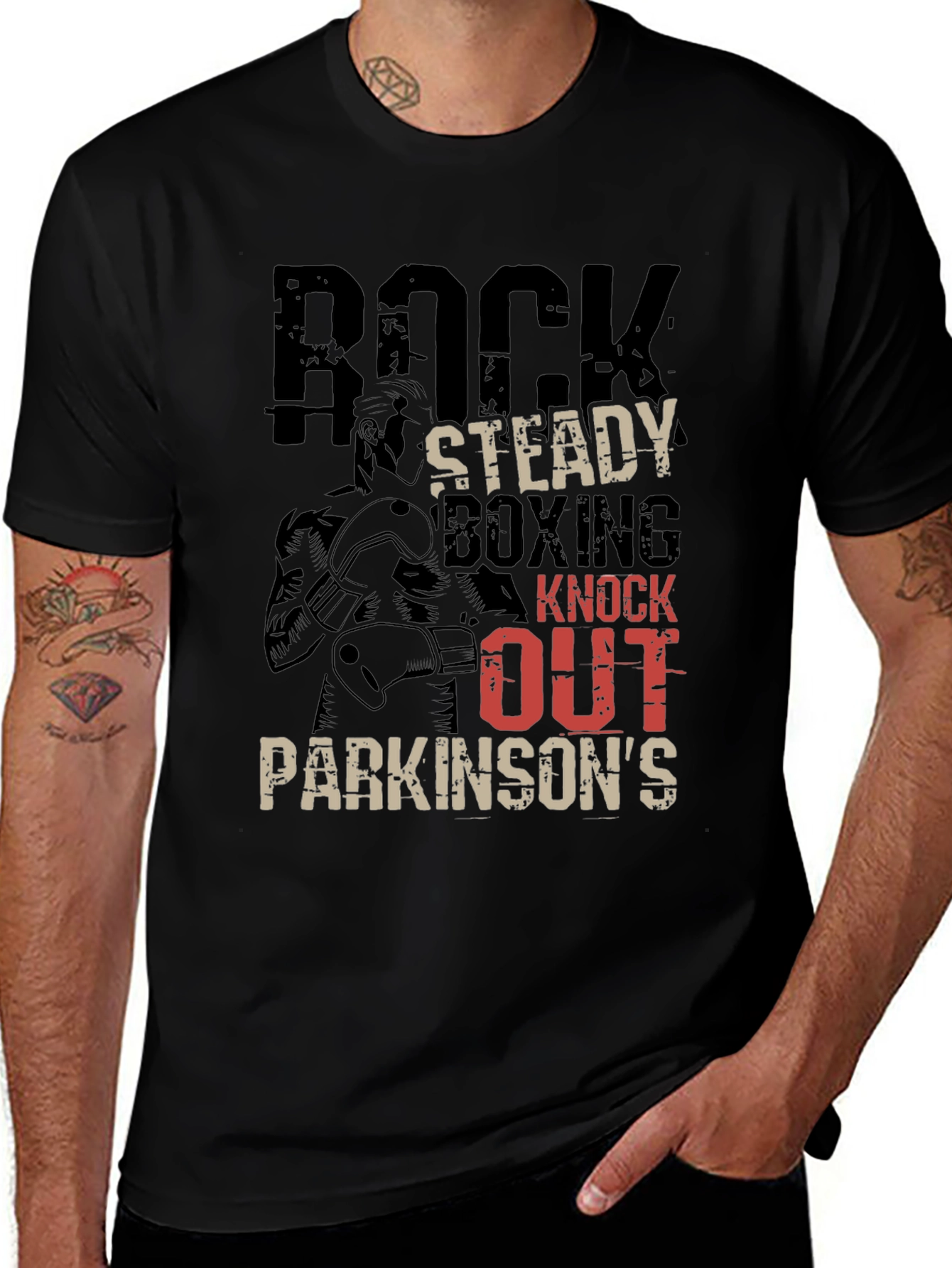 Variant 10 of Rock Steady Boxing Parkinson's Awareness T-Shirt