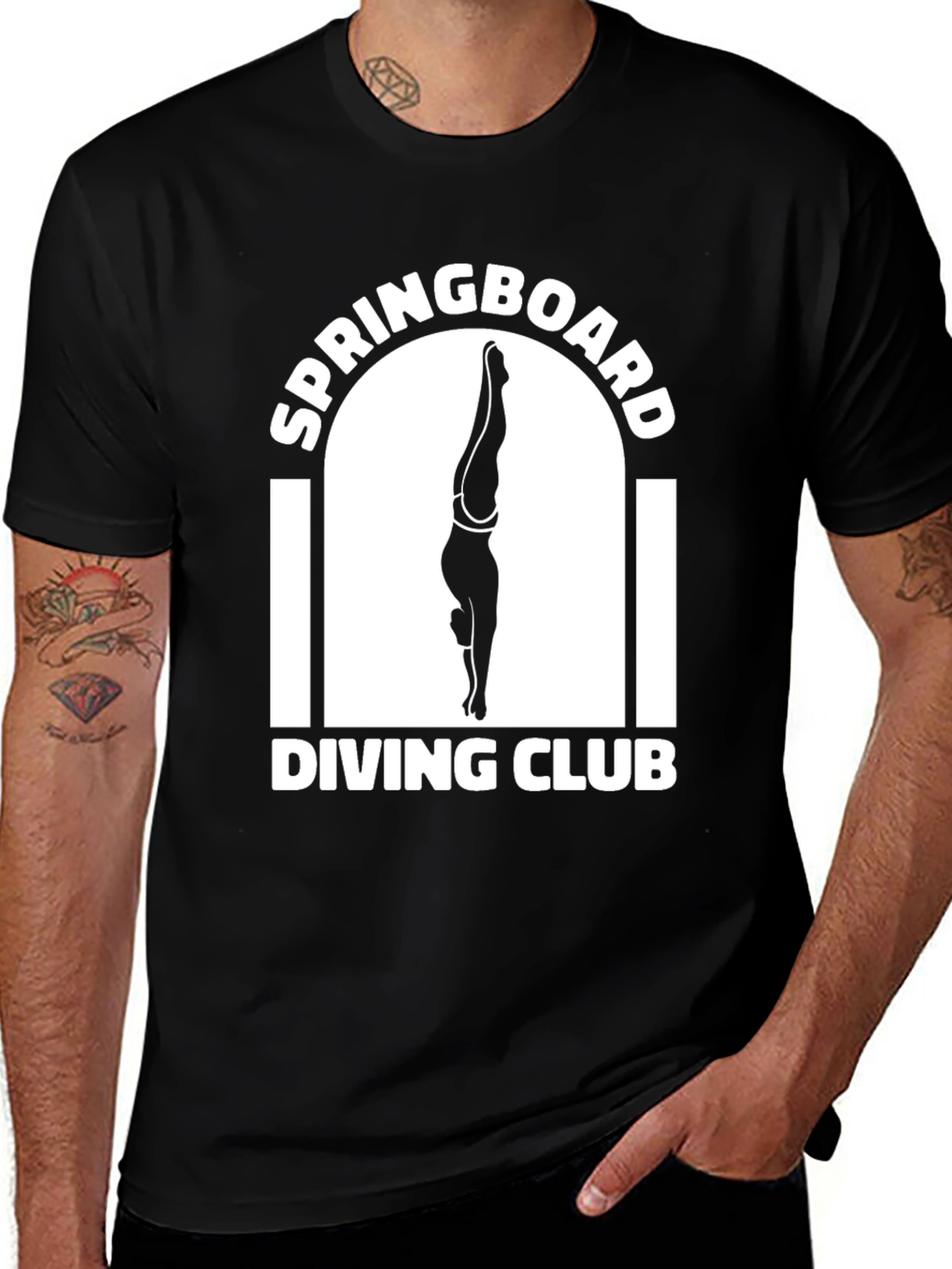 Variant 16 of Springboard Diving Club T-Shirt - Black