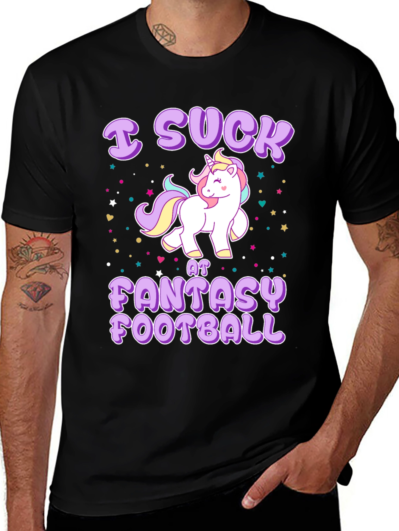 Variant 2 of I Suck At Fantasy Football Unicorn T-Shirt