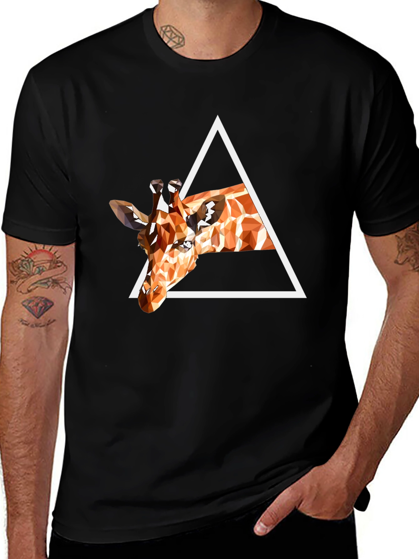Variant 5 of Geometric Giraffe T-Shirt - Modern Art Tee
