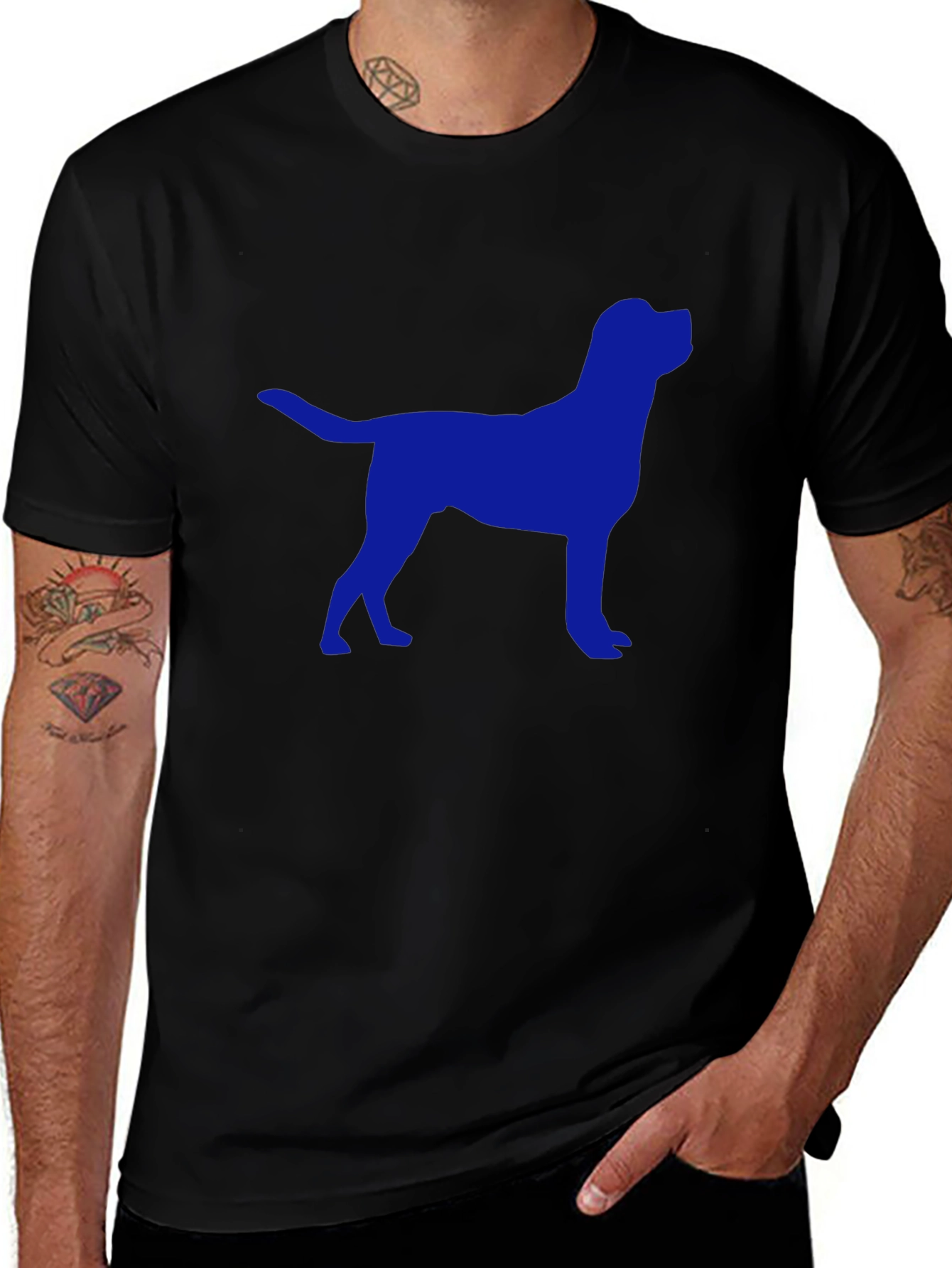 Variant 25 of Dog Silhouette Black T-Shirt