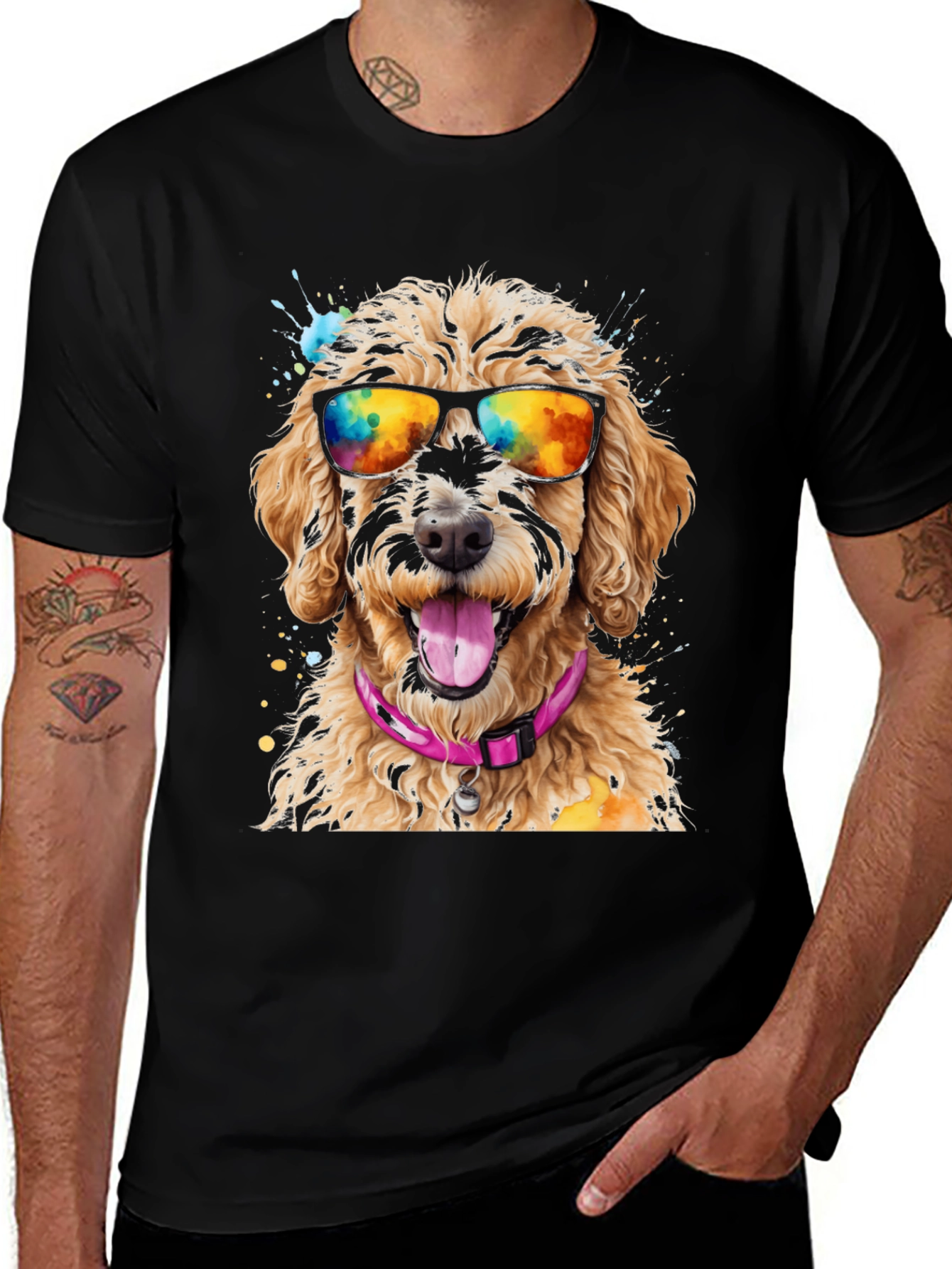 Variant 17 of Cool Doodle Dog T-Shirt with Sunglasses