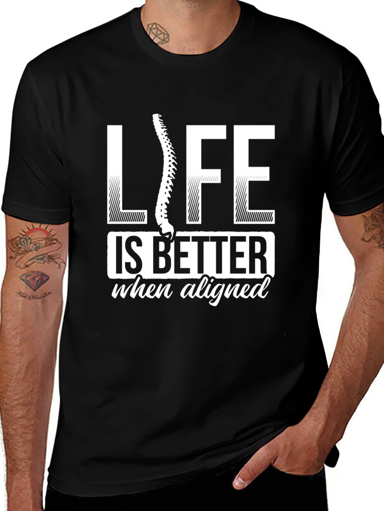 Variant 7 of Life is Better Aligned Chiropractic T-Shirt