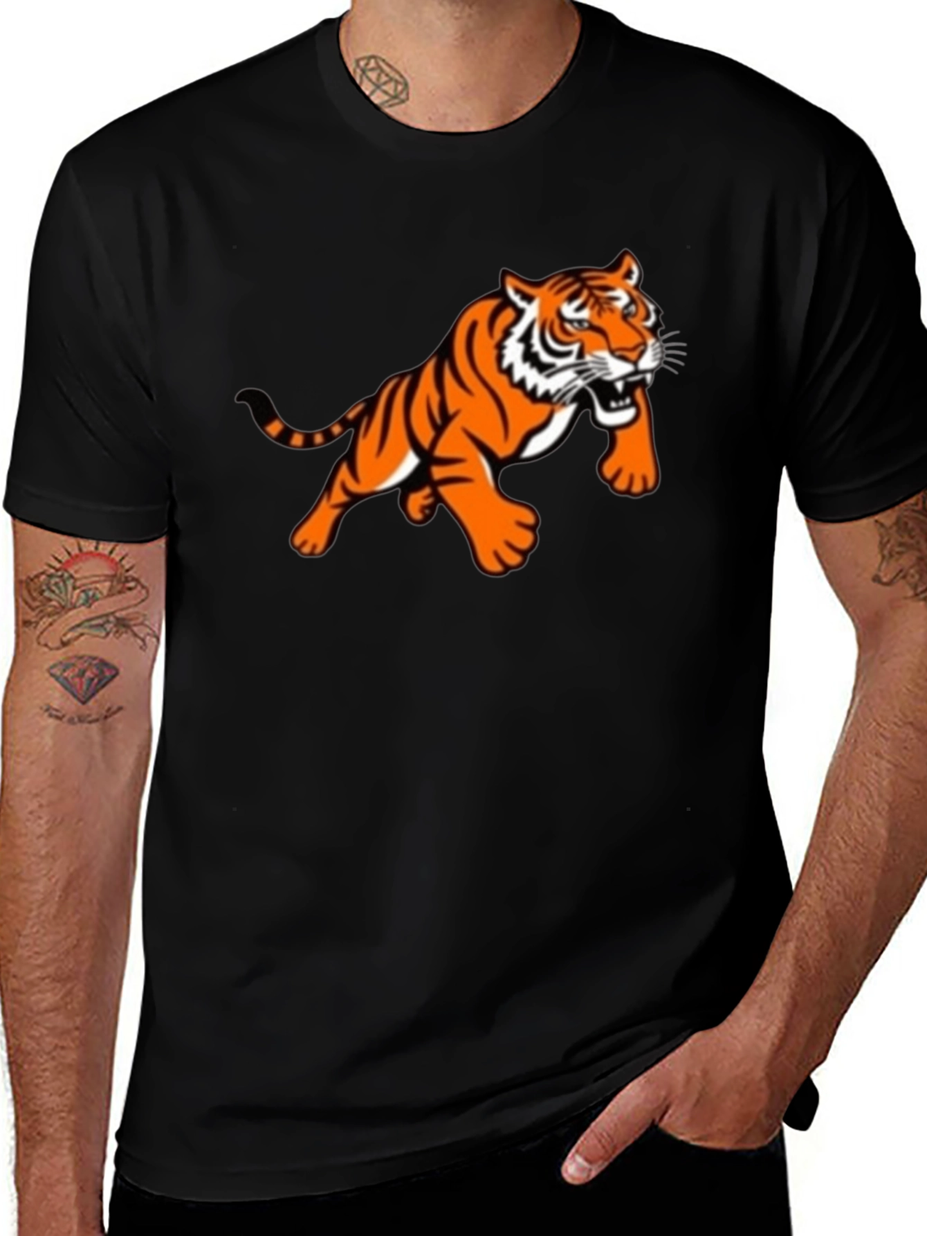 Variant 21 of Black Tiger Graphic Tee - Men's Stylish Casual Wear