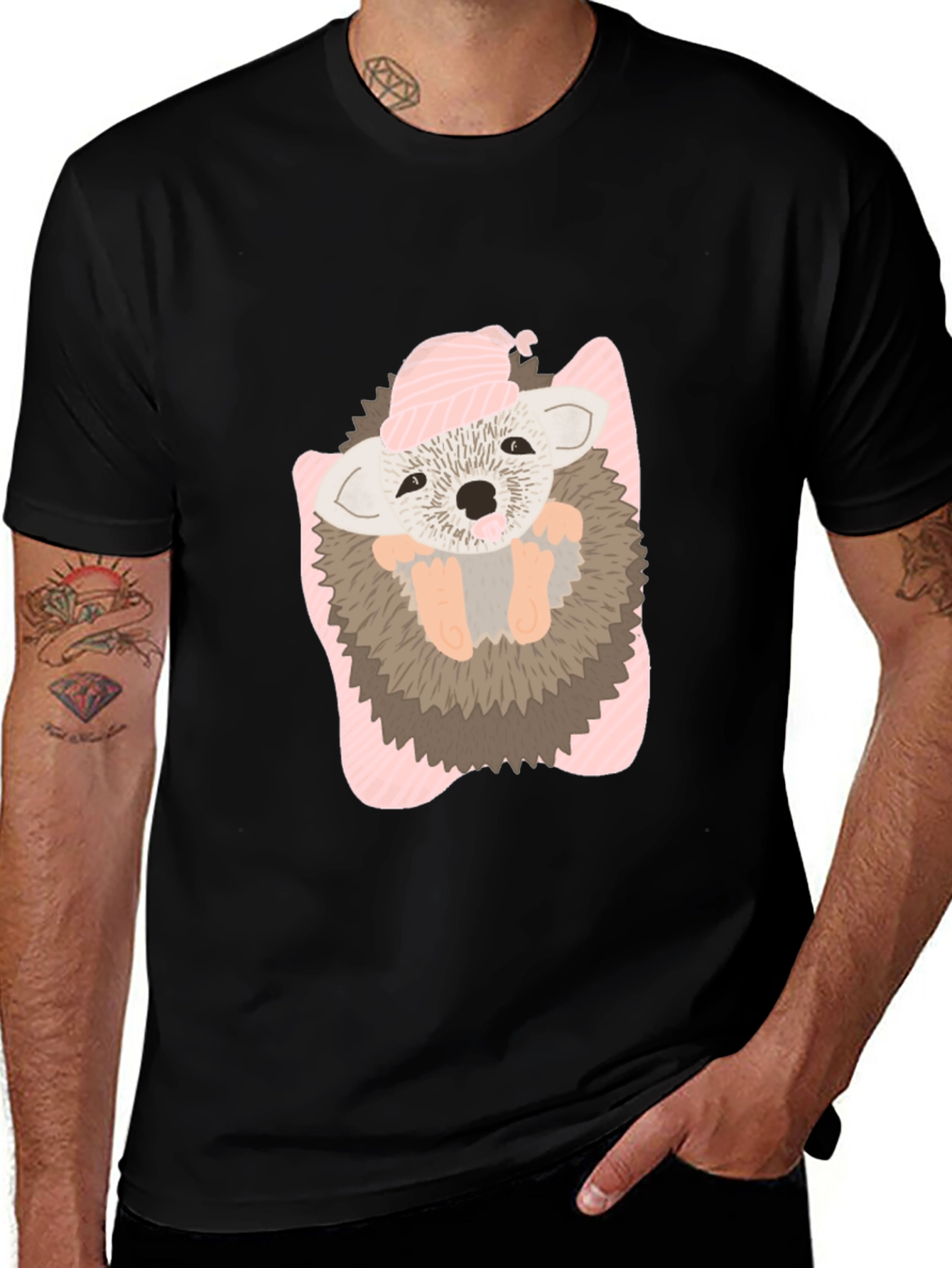 Variant 24 of Cute Hedgehog T-Shirt - Sleepy Animal Graphic Tee