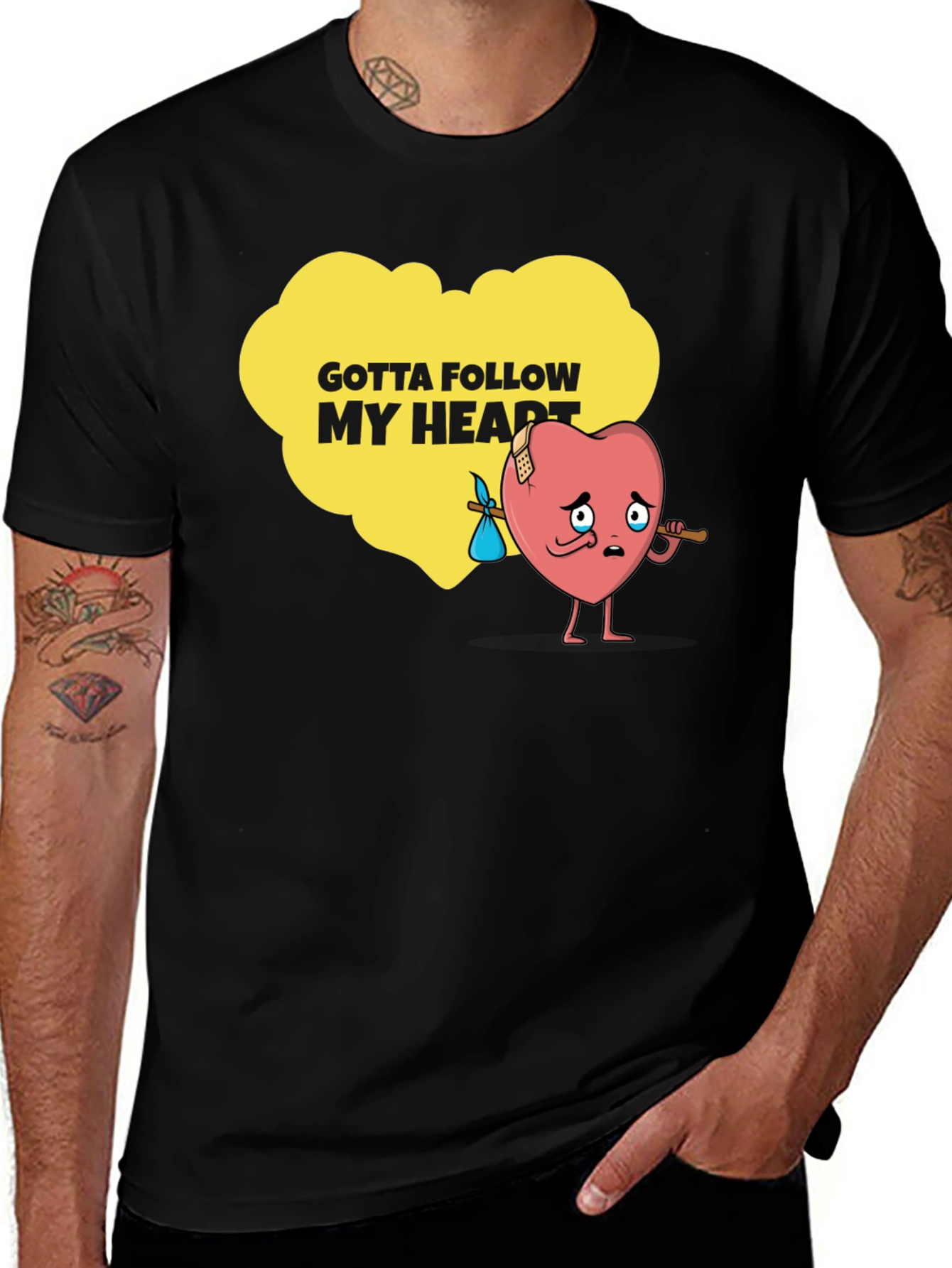 Variant 15 of Gotta Follow My Heart Graphic Tee - Unique Design
