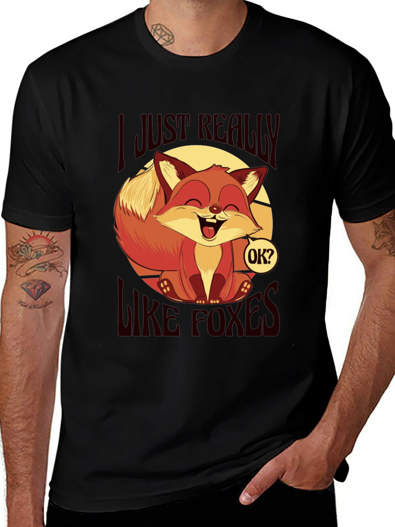 Variant 29 of Cute Fox Graphic T-Shirt - I Just Really Like Foxes!