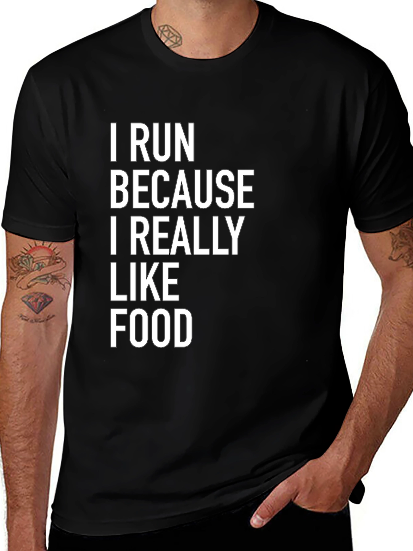 Variant 5 of Funny Running T-Shirt - I Run Because I Like Food
