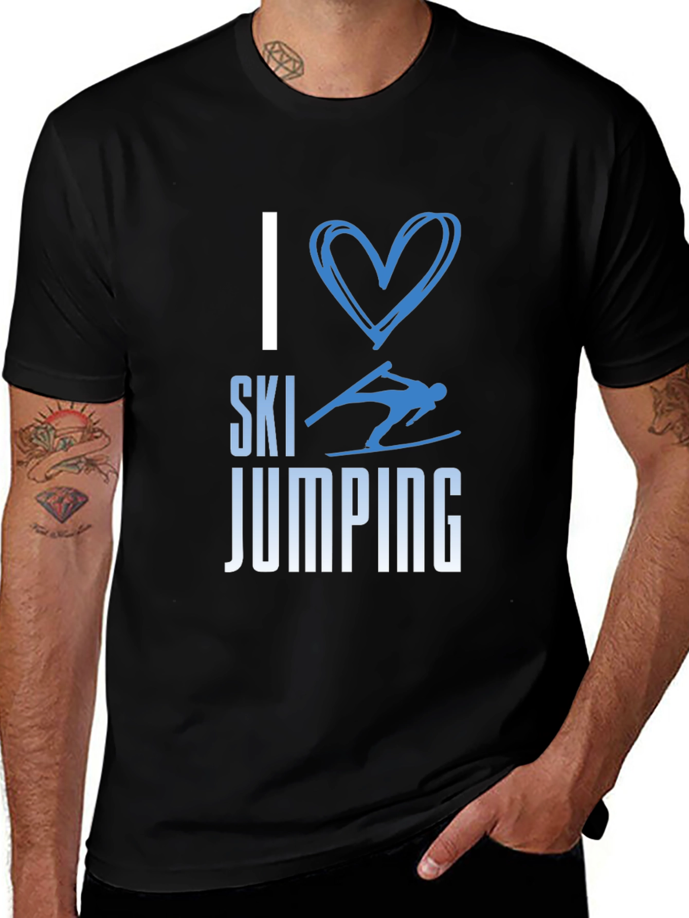 Variant 2 of I Love Ski Jumping Tee - Stylish Graphic T-Shirt